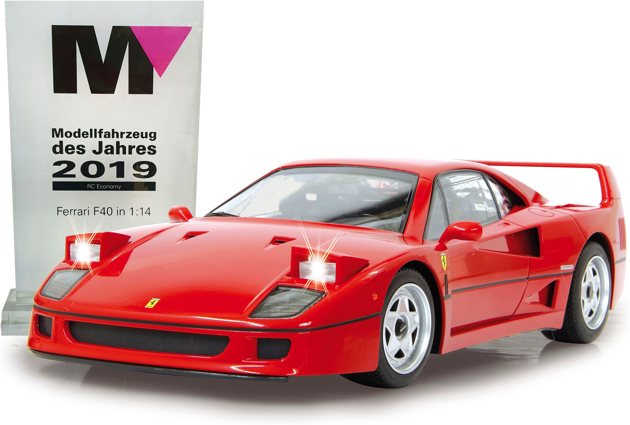 Jamara RC-Auto »Deluxe Cars, Ferrari F40, 1:14, rot, 27MHz«, mit LED-Licht