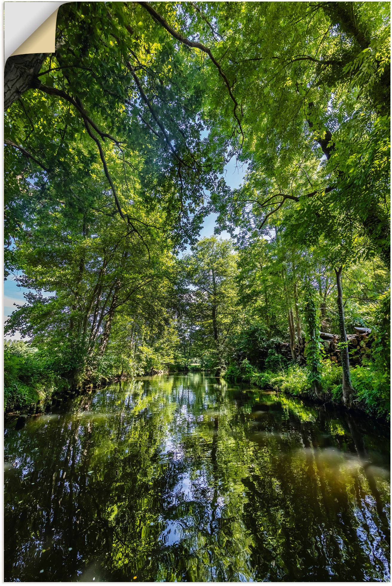 Wandfolie »SPREEWALD Kahnfahrt durch die Fließe«, Gewässer, (1 St.), selbstklebend