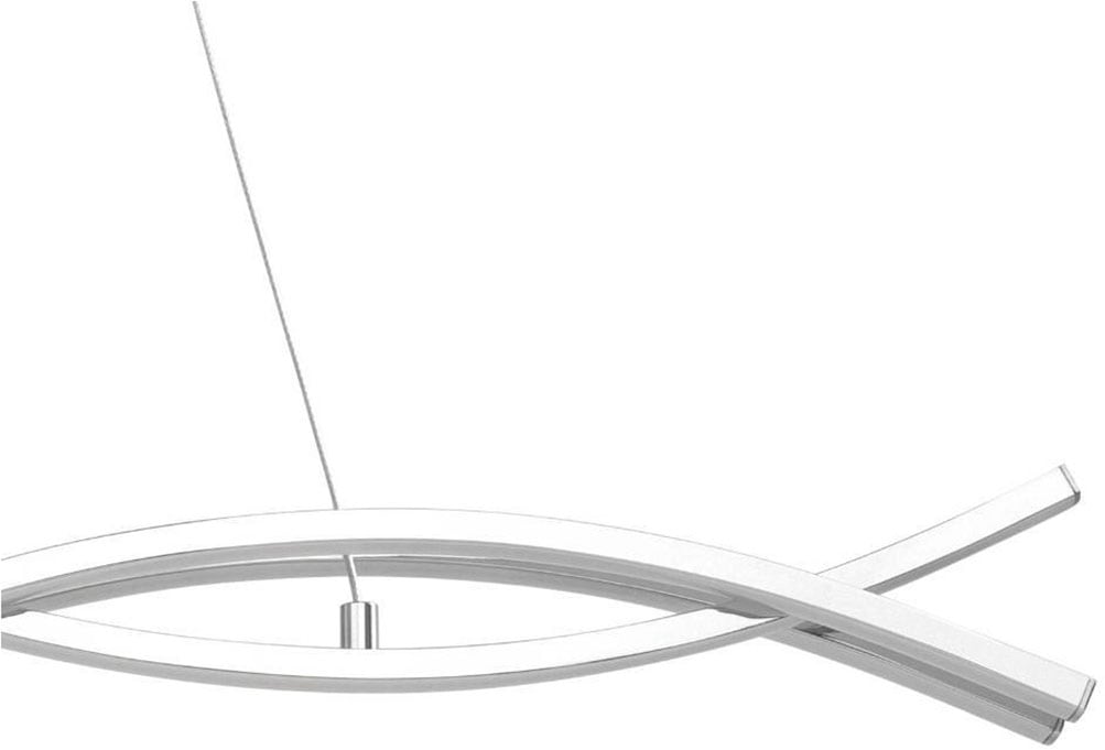 EGLO Hängeleuchte »LASANA 2 Hängelampe, chrom, weiß, Pendelleuchte, 3-flammig, modern«, 3 flammig, Leuchtmittel LED-Board | LED fest integriert, Wohnzimmer, Esszimmer, minimalistisch, geschwungene Bauform, 120x100cm
