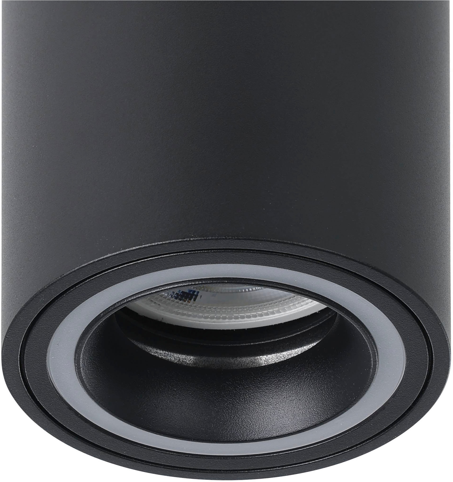 EGLO Aufbauleuchte »Carosso-Z Deckenlampe, ZigBee, App und Sprachsteuerung, dimmbar, Metal« GU10 1 Stk. Aufbauleuchte - H12 x Ø8 cm - schwarz - 1X4,9W inkl.