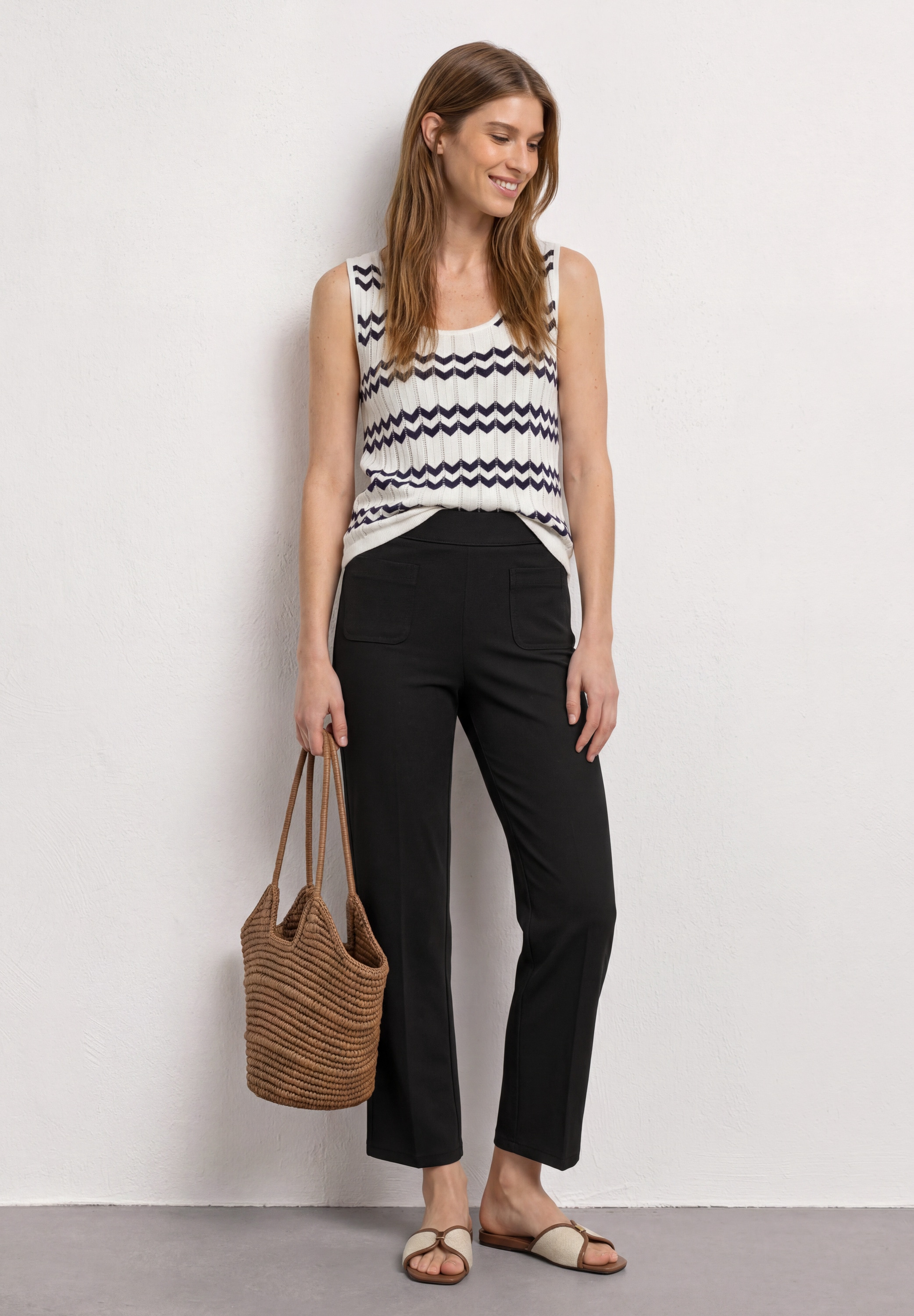 STREET ONE Jerseyhose »Style Amalia«  mit Gummizug und Stretch / Viskose