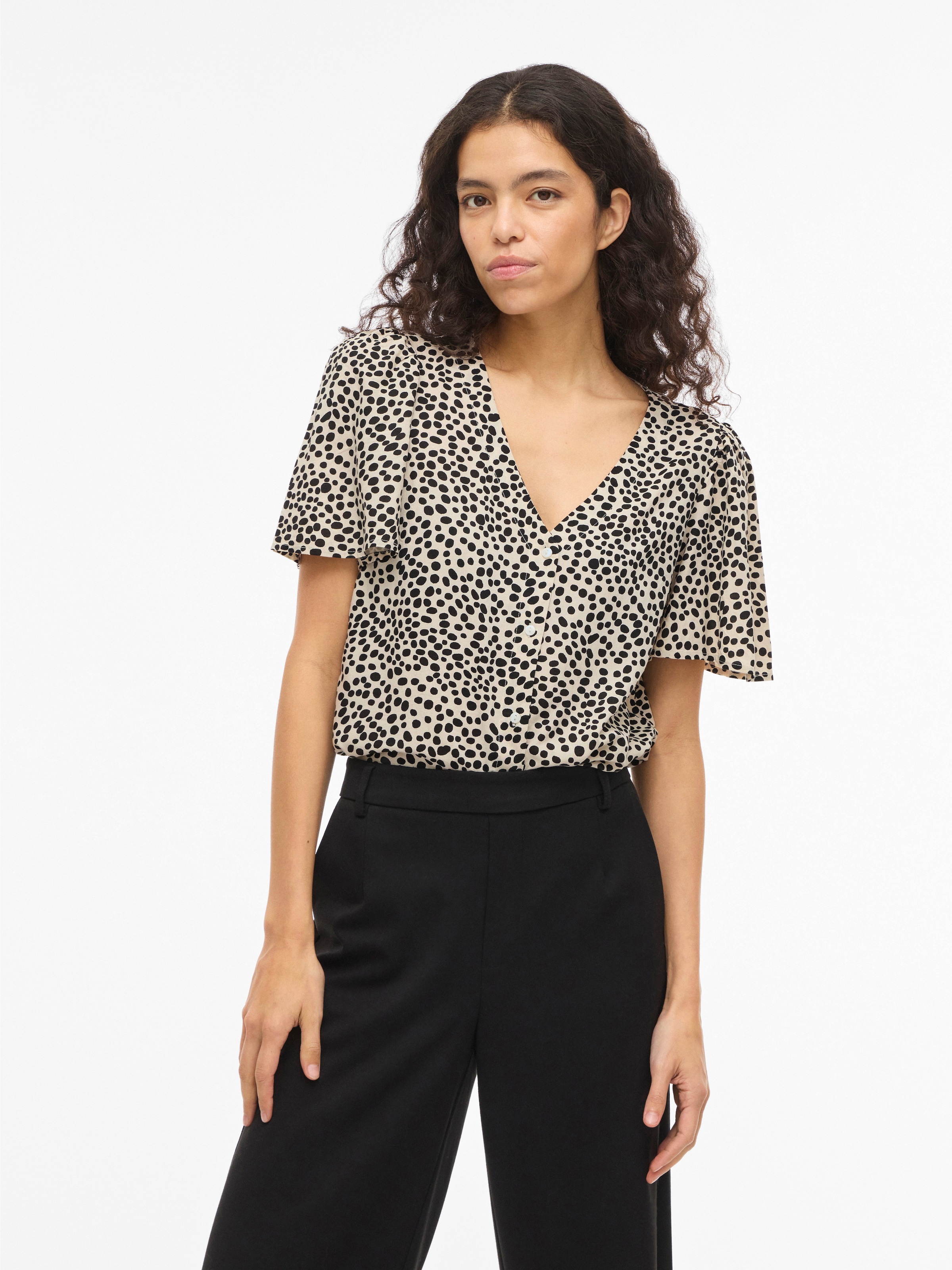 Vila Hemdbluse »VIGRACE V-NECK S/S SHIRT - NOOS«