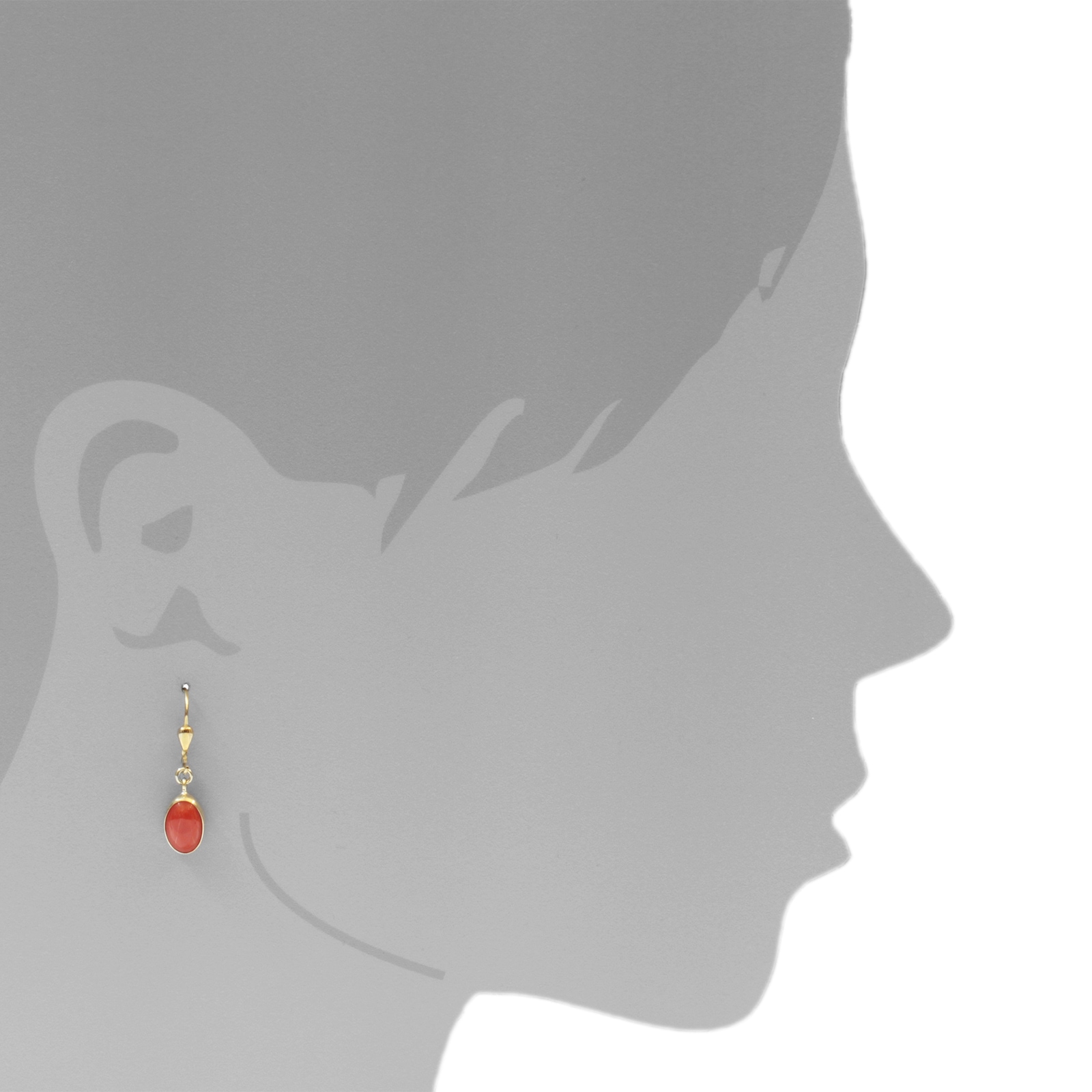 OSTSEE-SCHMUCK Paar Ohrhänger »- Classic 11 x 7 mm - Gold 333/000 - Koralle«