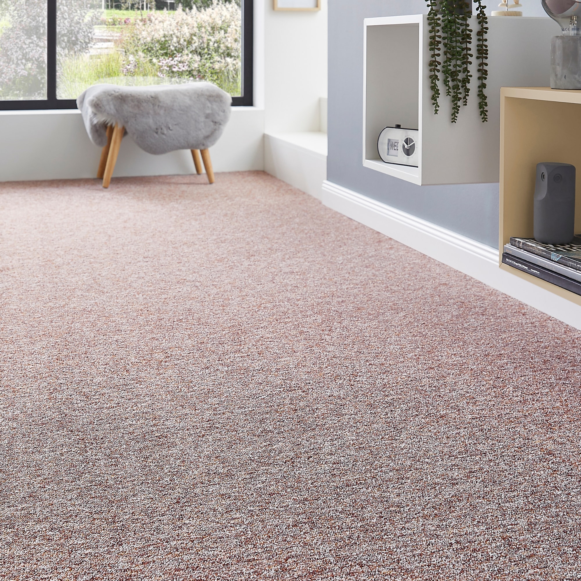 Andiamo Teppichboden »Gambia, Feinschlinge, Made in Belgium« rechteckig 7,2 mm Höhe meliert, Breite 400 cm oder 500 cm, strapazierfähig,...