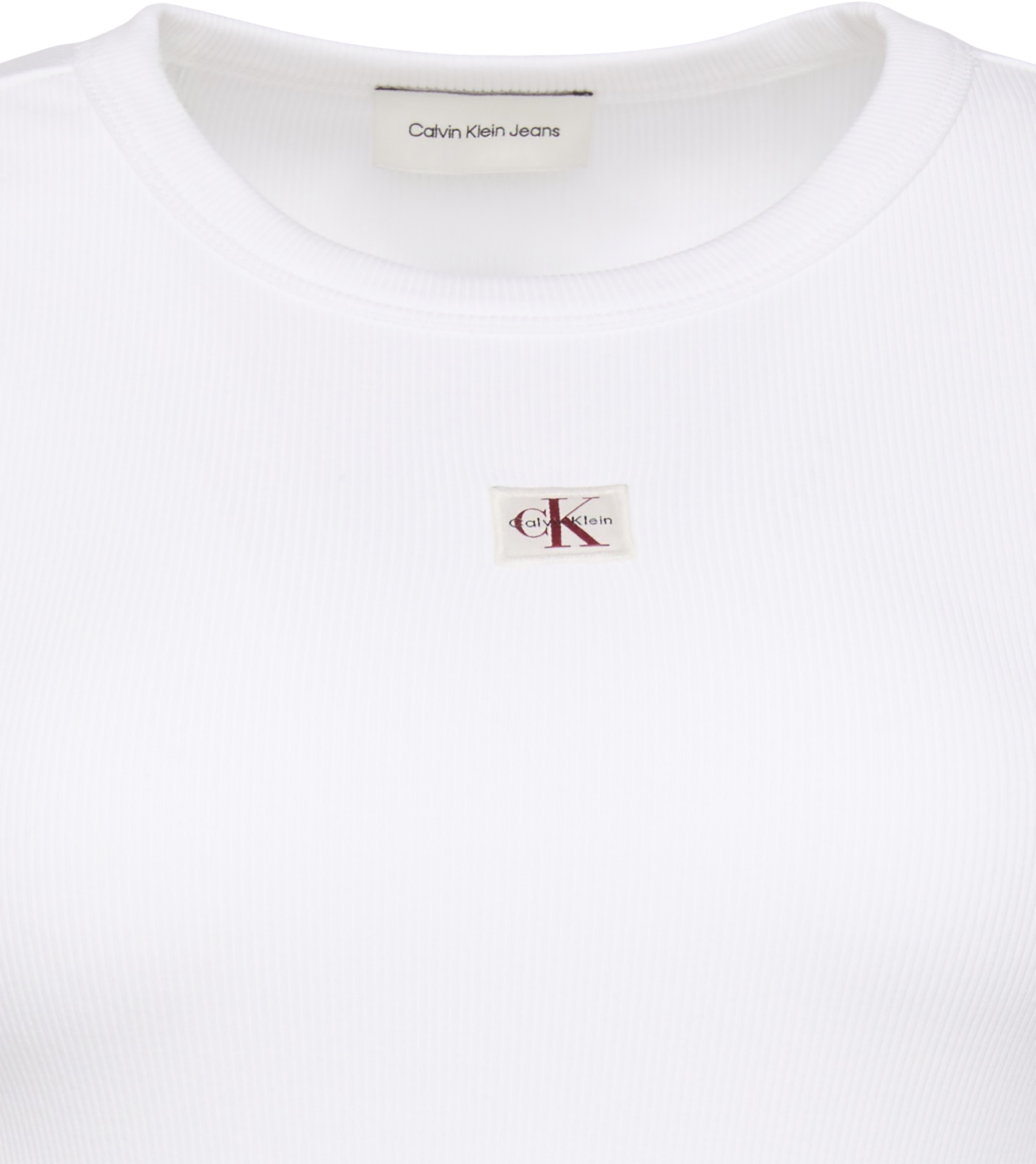 Calvin Klein Jeans Shirttop Figurbetonte Passform mit Rundhalsausschnitt