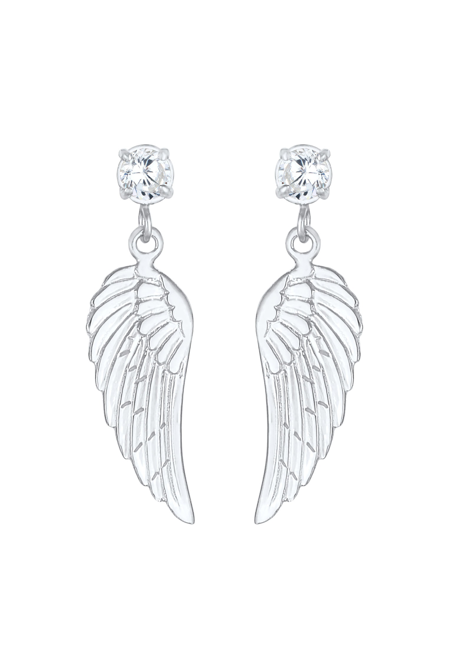 Nenalina Paar Ohrstecker »Ohrringe Flügel Glücksbringer Zirkonia Hänger 925 Silber«