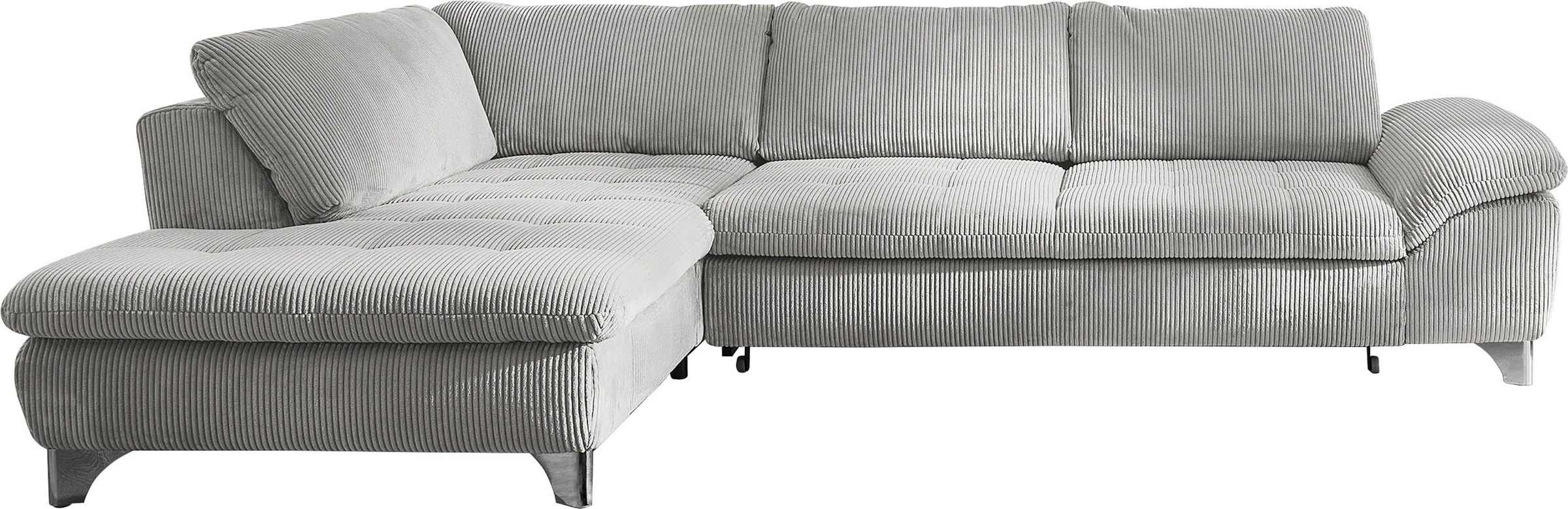 Die PlanBar Ecksofa »Ottomane MP-IN14007 L-Form, Breite 306 cm« wahlweise mit Bettfunktion und verstellbaren Kopfstützen, in Cord