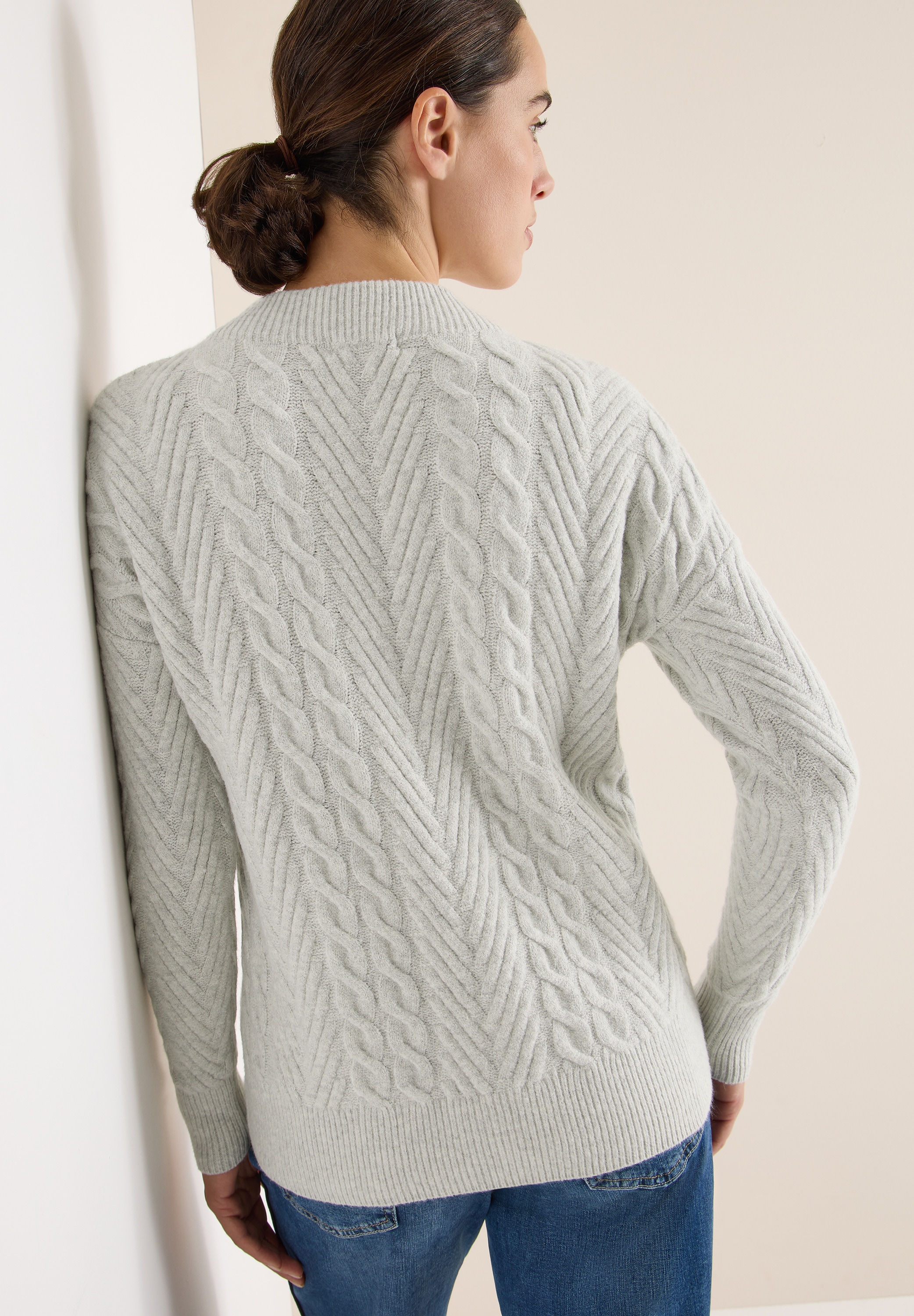 Cecil Strickpullover mit Turtle Neck, Zopfmuster