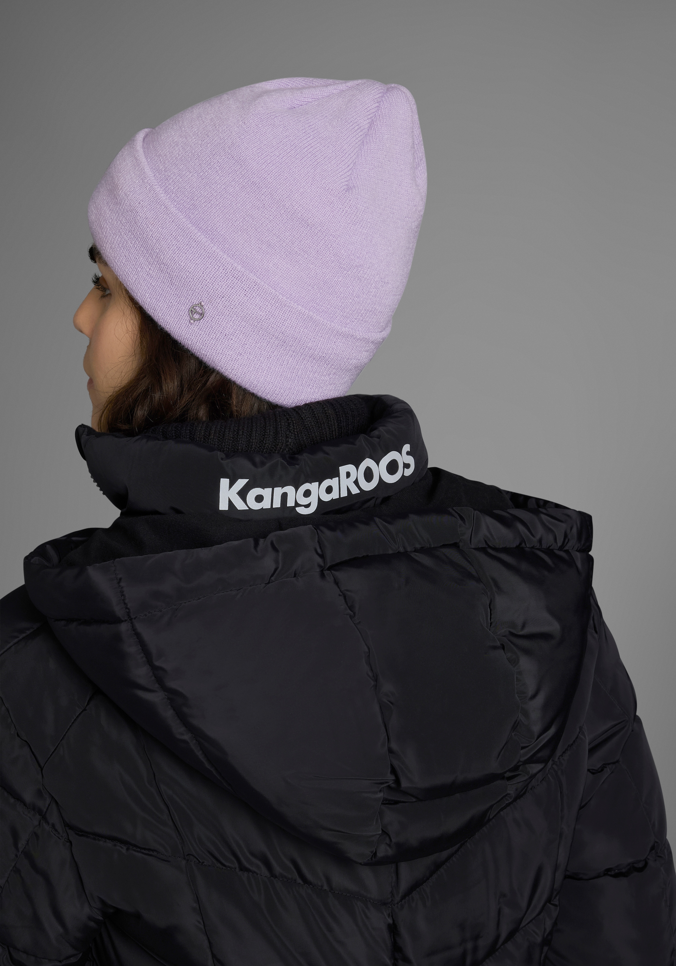 KangaROOS Steppjacke, mit Kapuze, für den Übergang, aus leichtem Webmaterial, figurbetonter Schnitt
