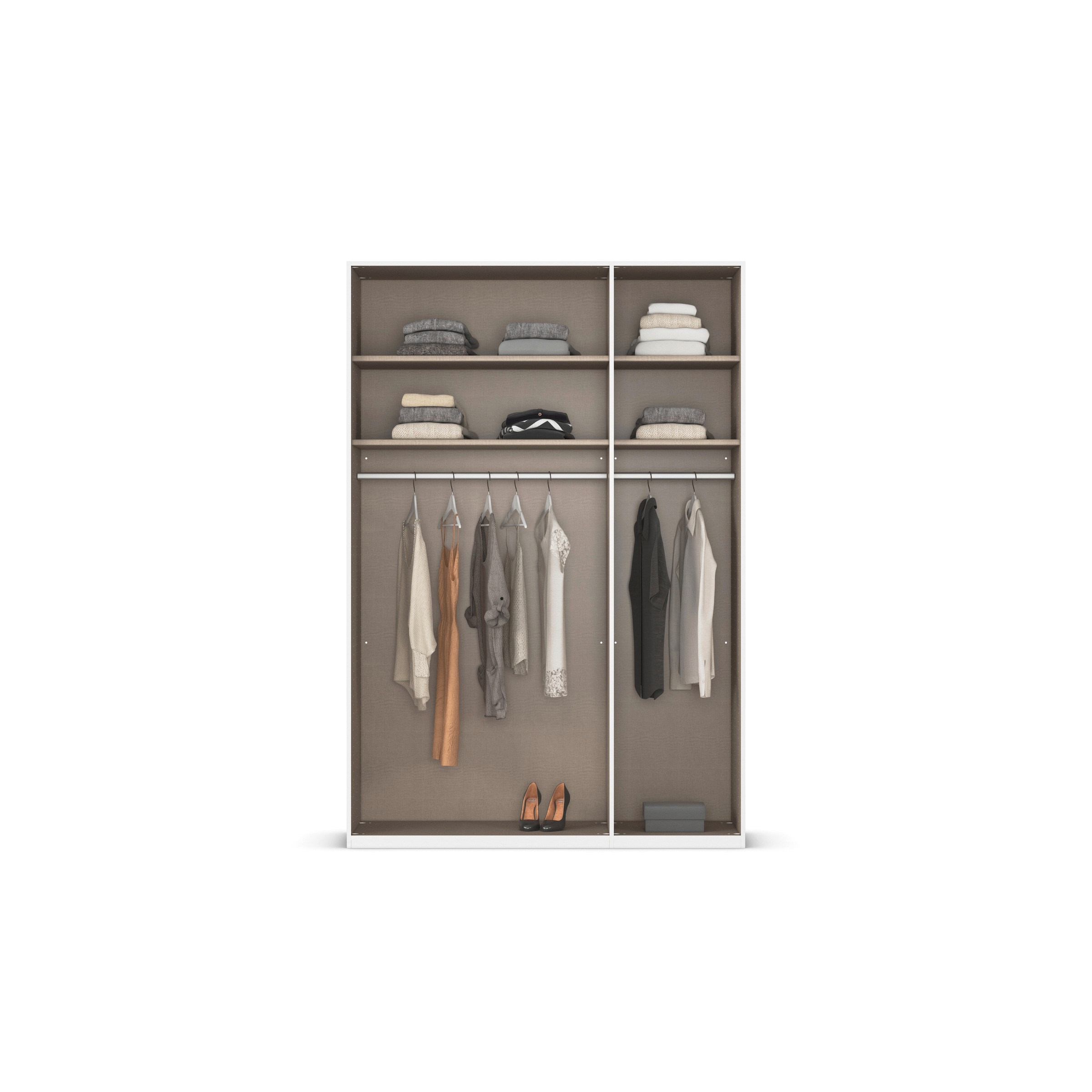 rauch Drehtürenschrank »Kleiderschrank Schrank Garderobe Schlafzimmerschrank EVELYN«, (in 2 Höhen 197 oder 210 cm erhältlich), in elegantem Stil, viel Stauraum 3 Breiten und 2 Höhen MADE IN GERMANY