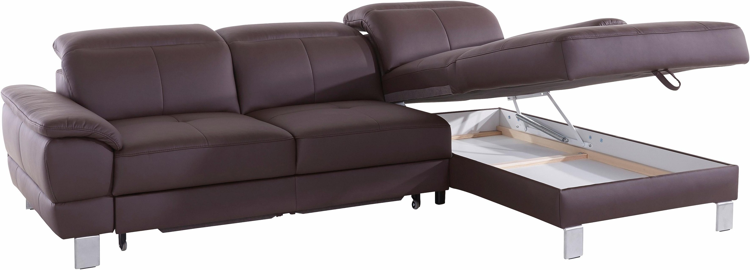 exxpo - sofa fashion Ecksofa »Mantua 2, inkl. Kopf- bzw. Rückenverstellung, bequem, L-Form«, wahlweise mit Bettfunktion und Bettkasten, tolle Verarbeitungsdetails