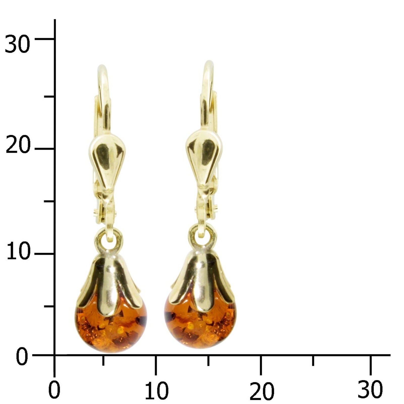 OSTSEE-SCHMUCK Paar Ohrhänger »- Glöckchen - Silber 925/000, vergoldet - Bernstein«