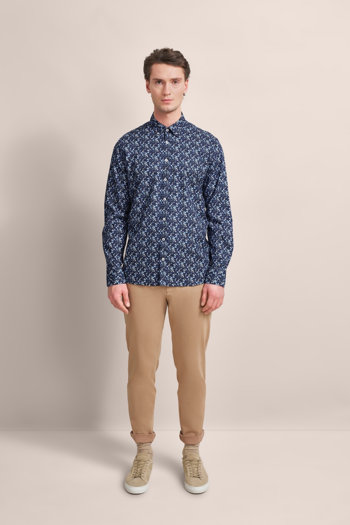 bugatti Langarmhemd, mit floralem Print