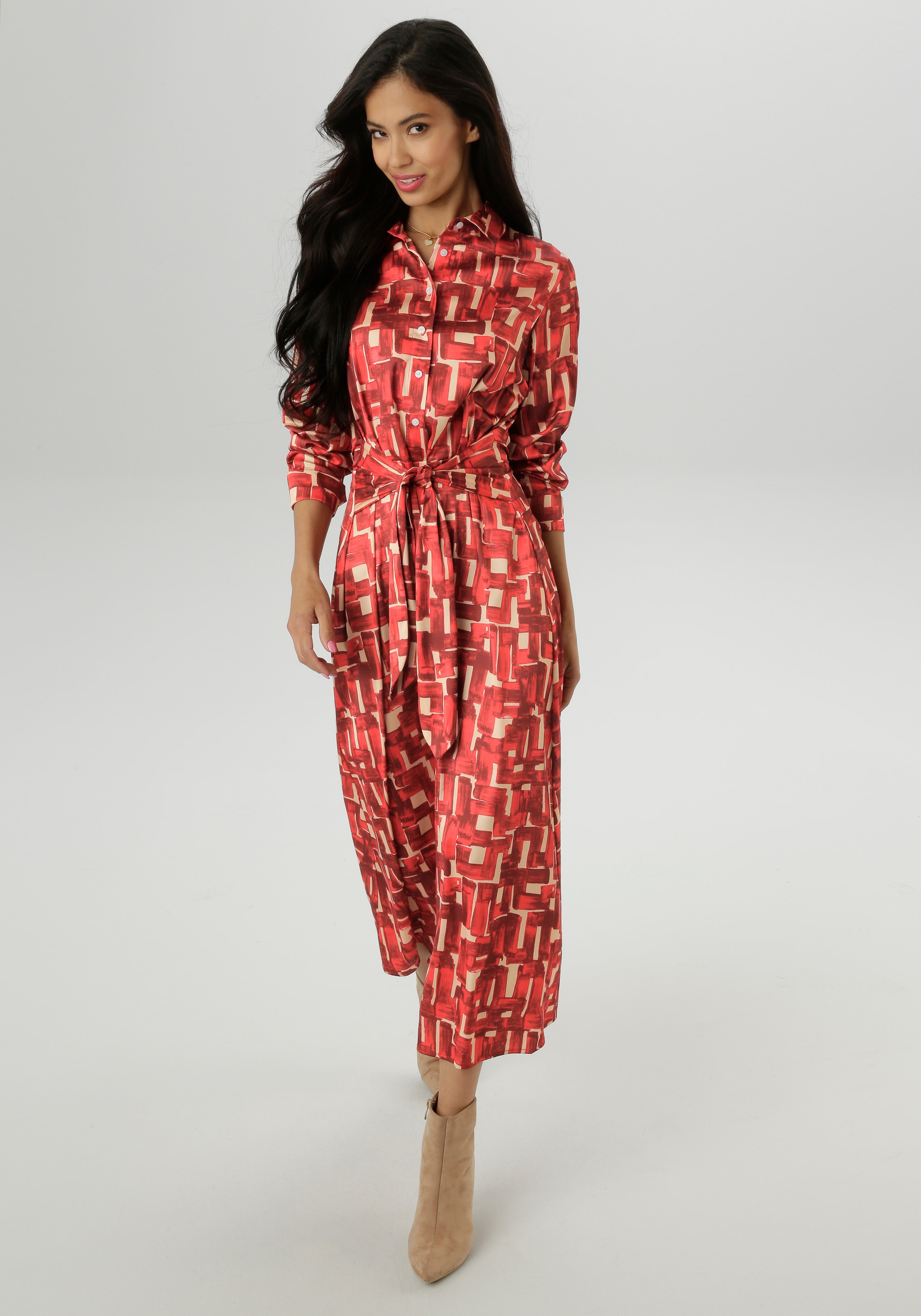 Aniston SELECTED Blusenkleid, abstrakten, farbharmonischen Druckmuster - NEUE KOLLEKTION