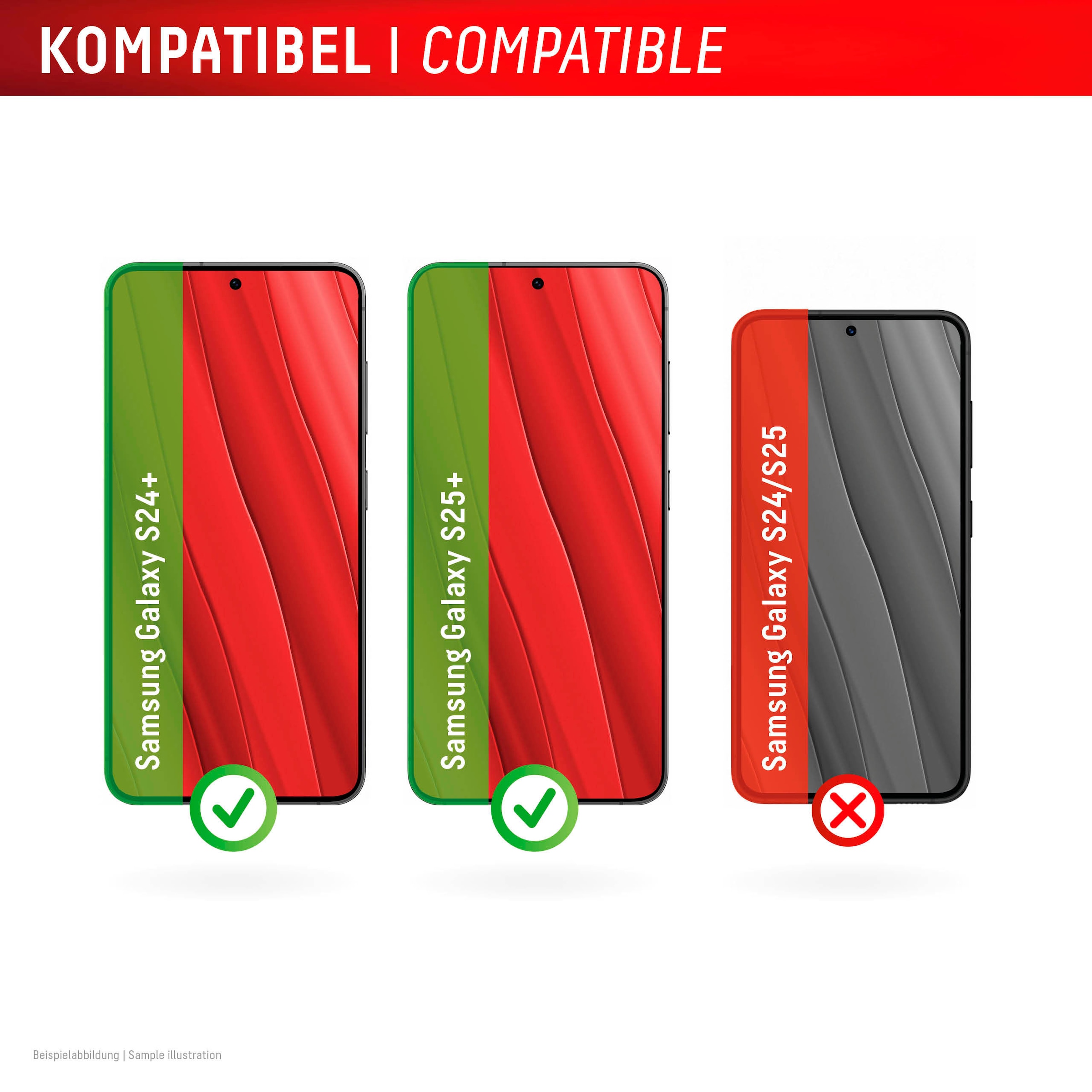 Displex Displayschutzglas »Privacy Glass«, für Samsung Galaxy S24+-Samsung Galaxy S25+, Blickschutz Displayschutzfolie Displayschutz kratzer-resistent 10H