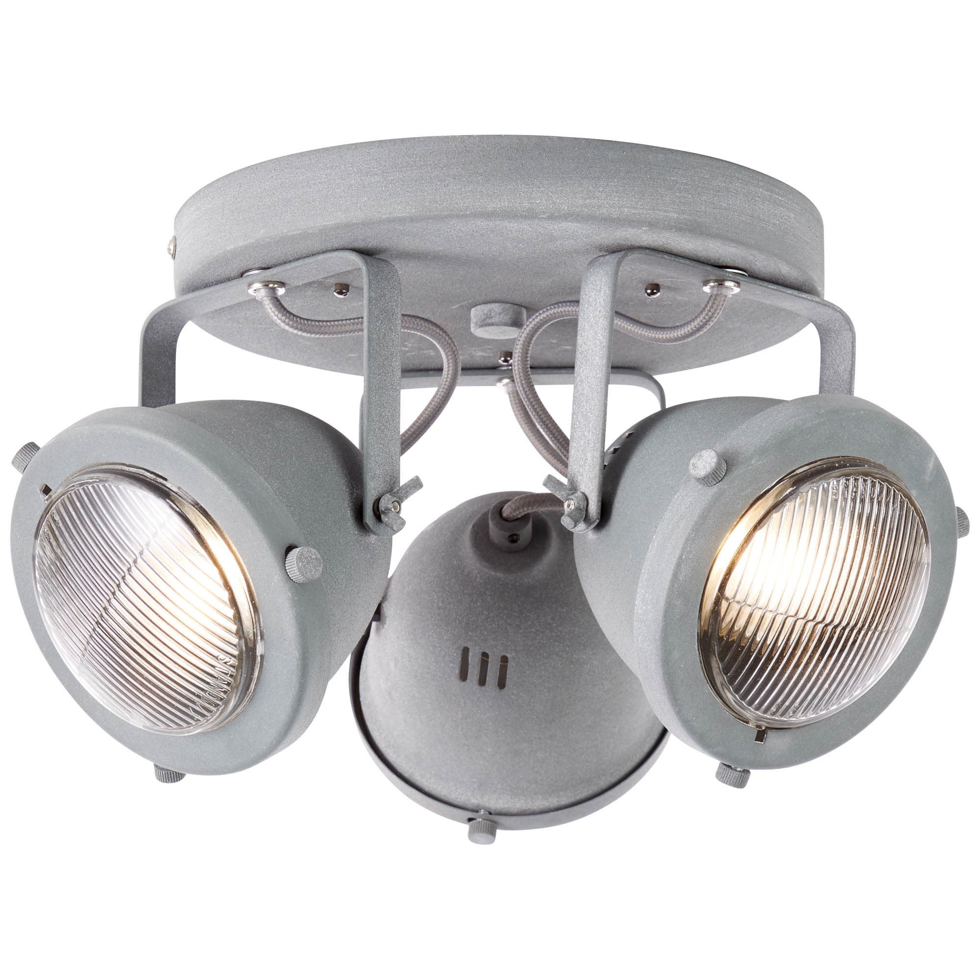 Brilliant Deckenstrahler »Carmen«, 3 flammig, Leuchtmittel GU10 | LED wechselbar, LED Spotrondell 3flg grau Beton