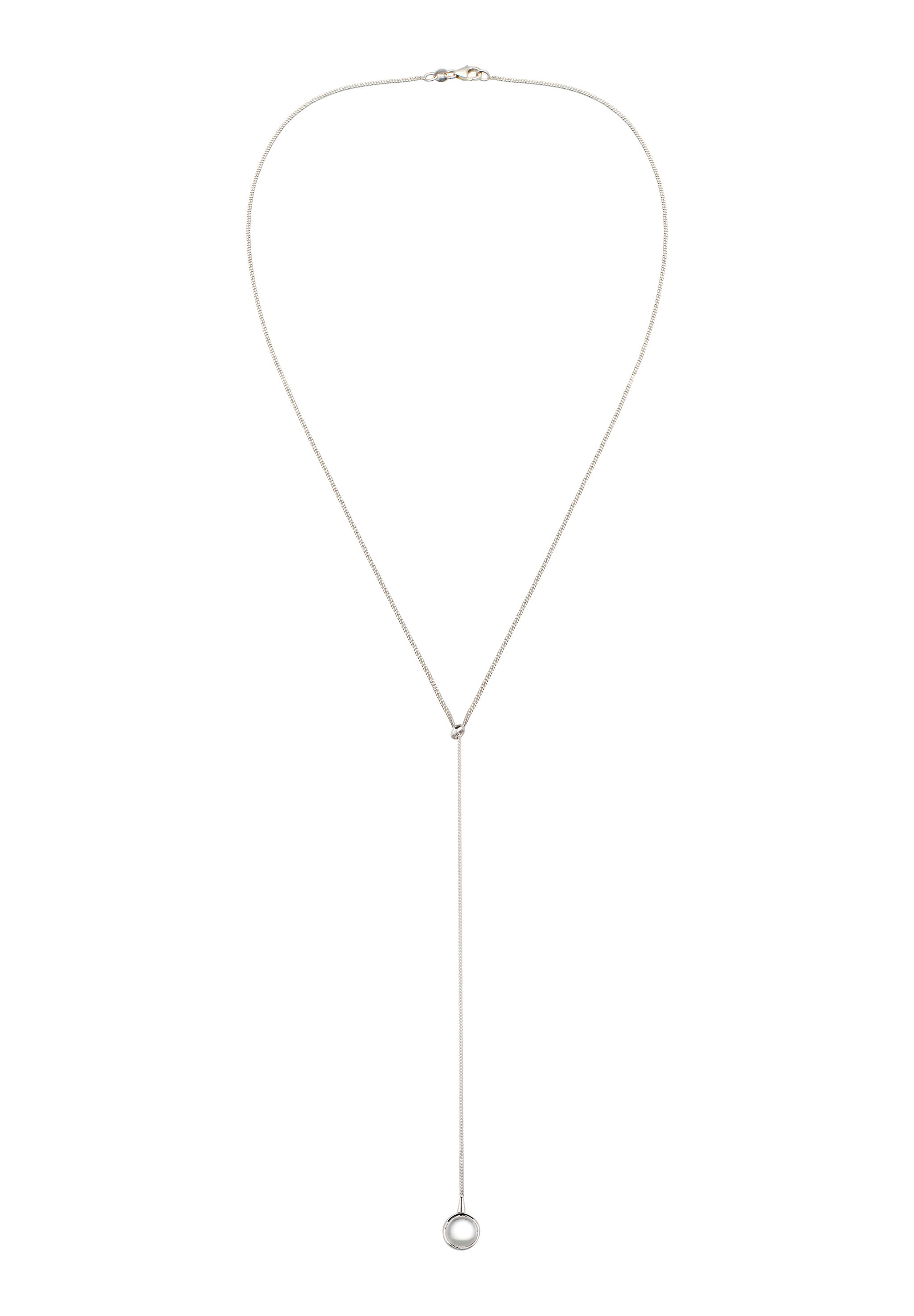 Elli Y-Kette »Halskette Y-Kette mit Stein Bergkristall Transparent 925 Sterling Silber«