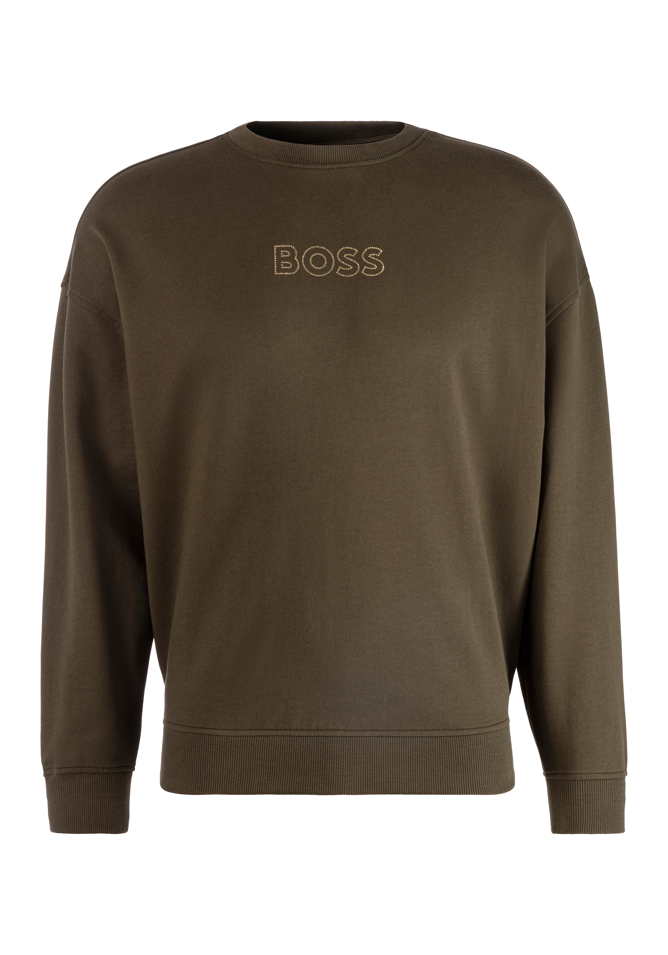 BOSS ORANGE Sweatshirt »C_elaslogan_print1«, mit BOSS-Schriftzug aus Schmucksteinen