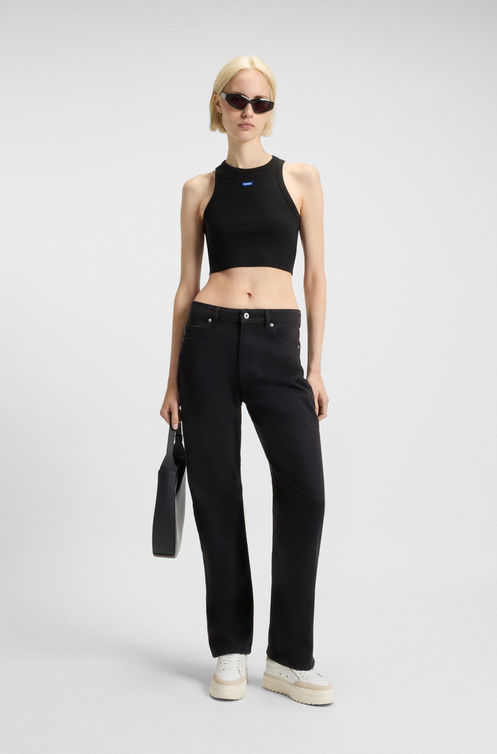 HUGO Blue Straight-Jeans »Elyah« Straight Fit Jeans mit hoher Leibhöhe, Tall Länge 36