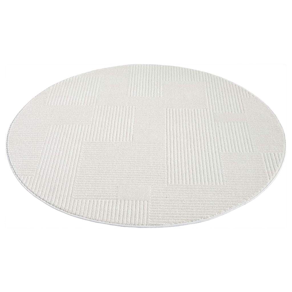 Carpet City Teppich »FLAIR177«, rund, 11 mm Höhe, Kurzflor-Teppich, Skandi-Stil, Wohnzimmer