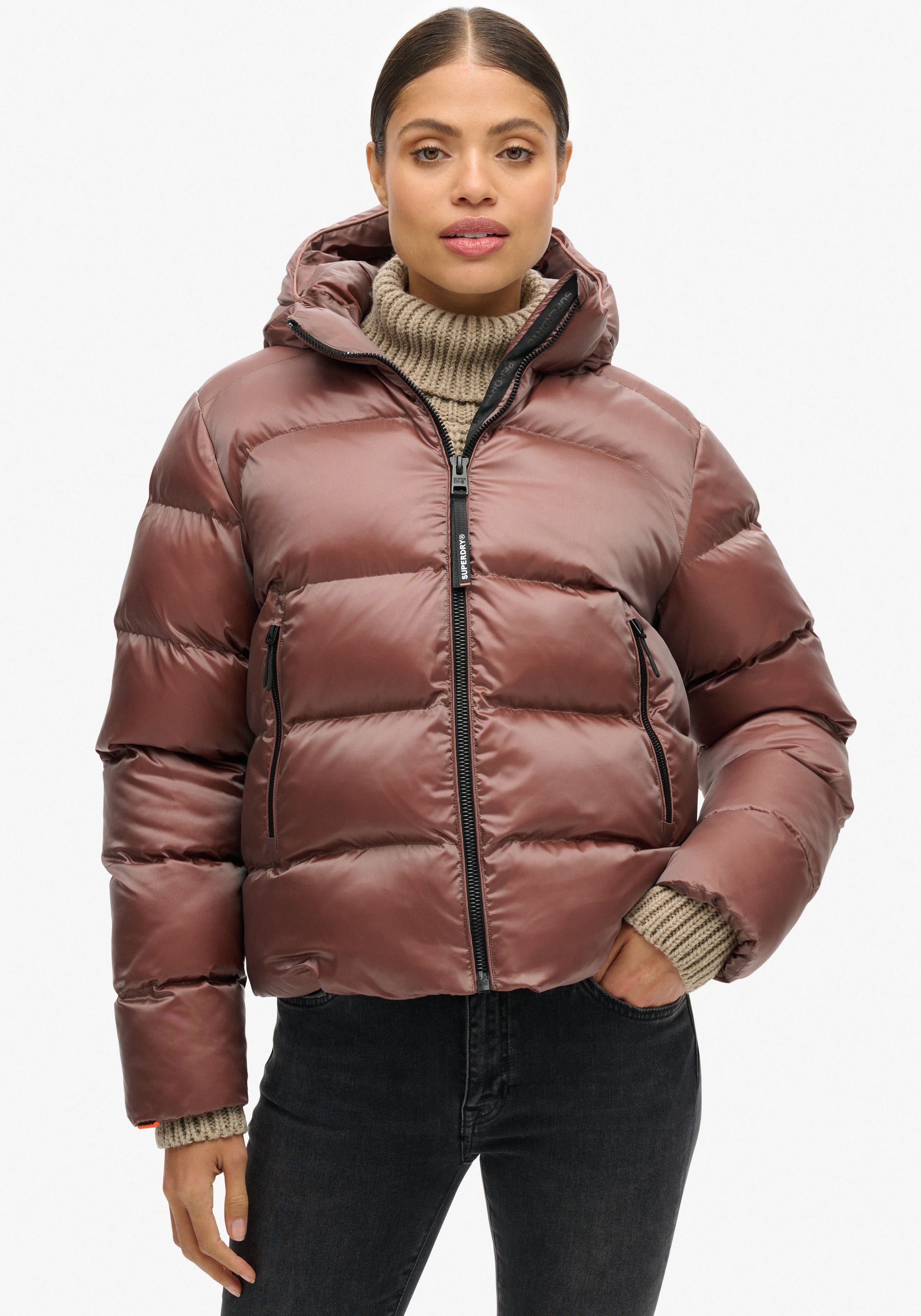 Steppjacke »HOODED LUXE SPORTS PUFFER«, mit Kapuze