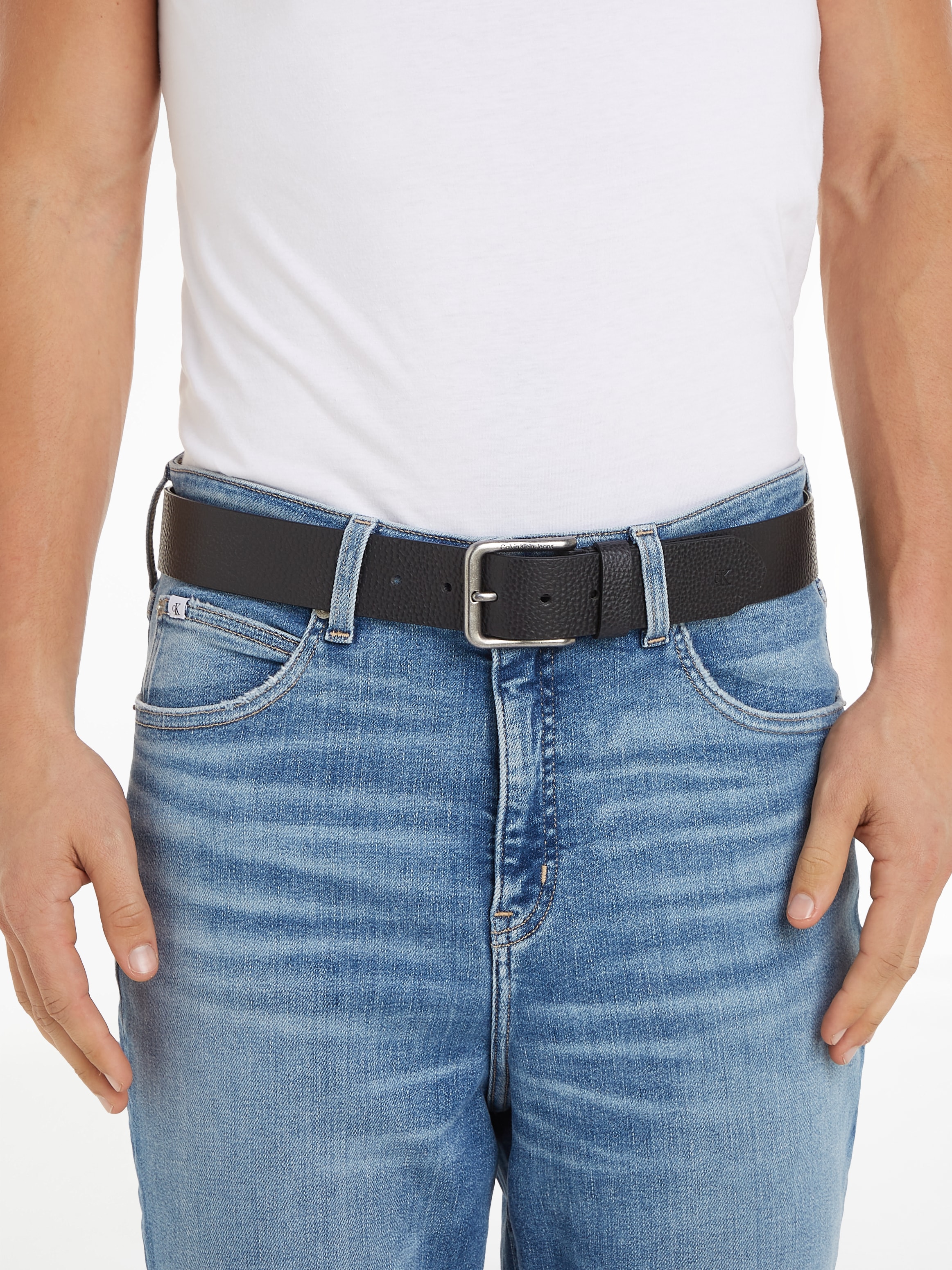 Calvin Klein Jeans Ledergürtel »CLASSIC RO LTHR BELT 40MM«, mit Logoprägung