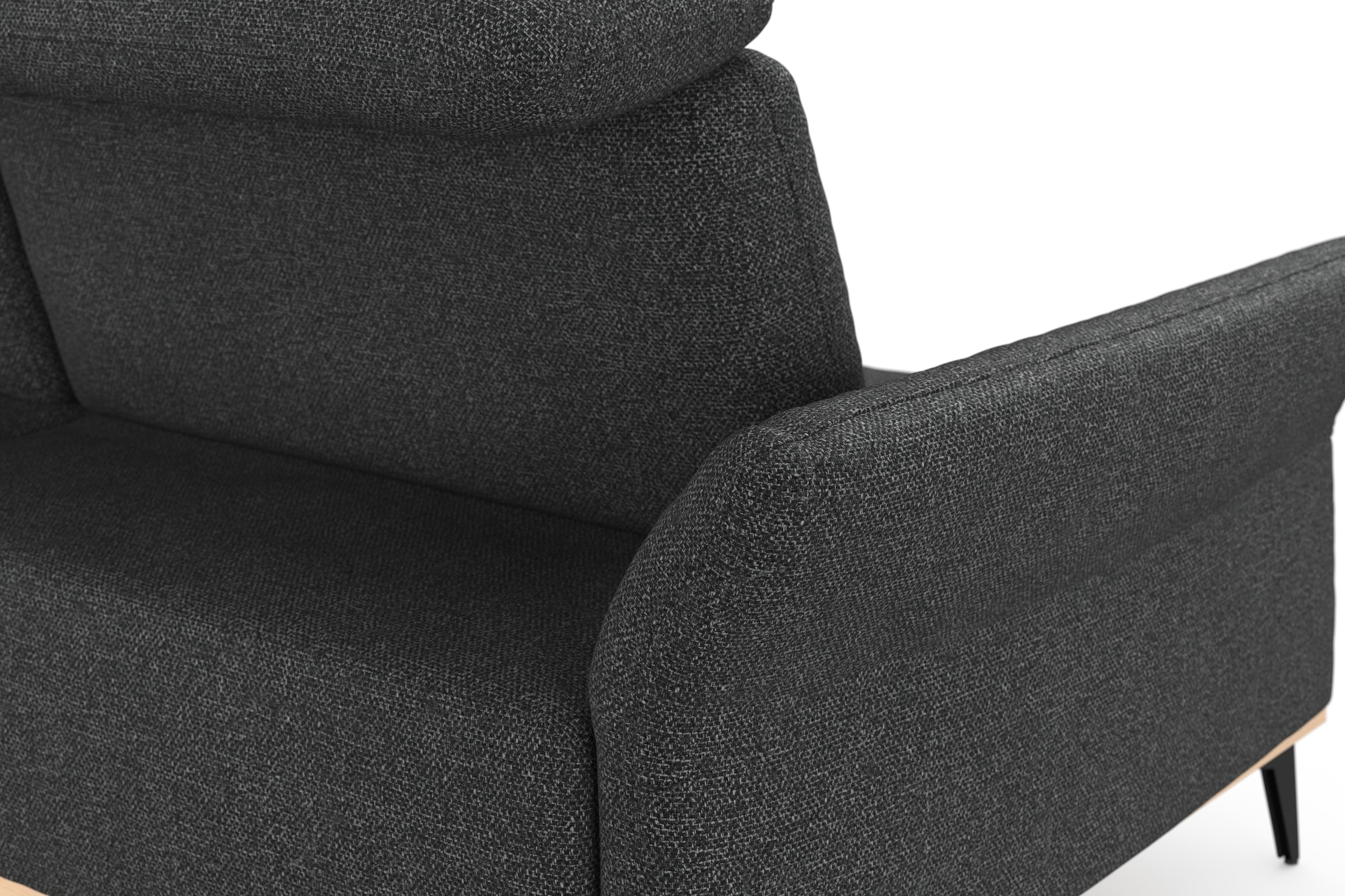 Places of Style Ecksofa »Fjord L-Form«, massiv, wahlweise mit Armlehnfunktion, Kopf- Sitztiefenverstellung