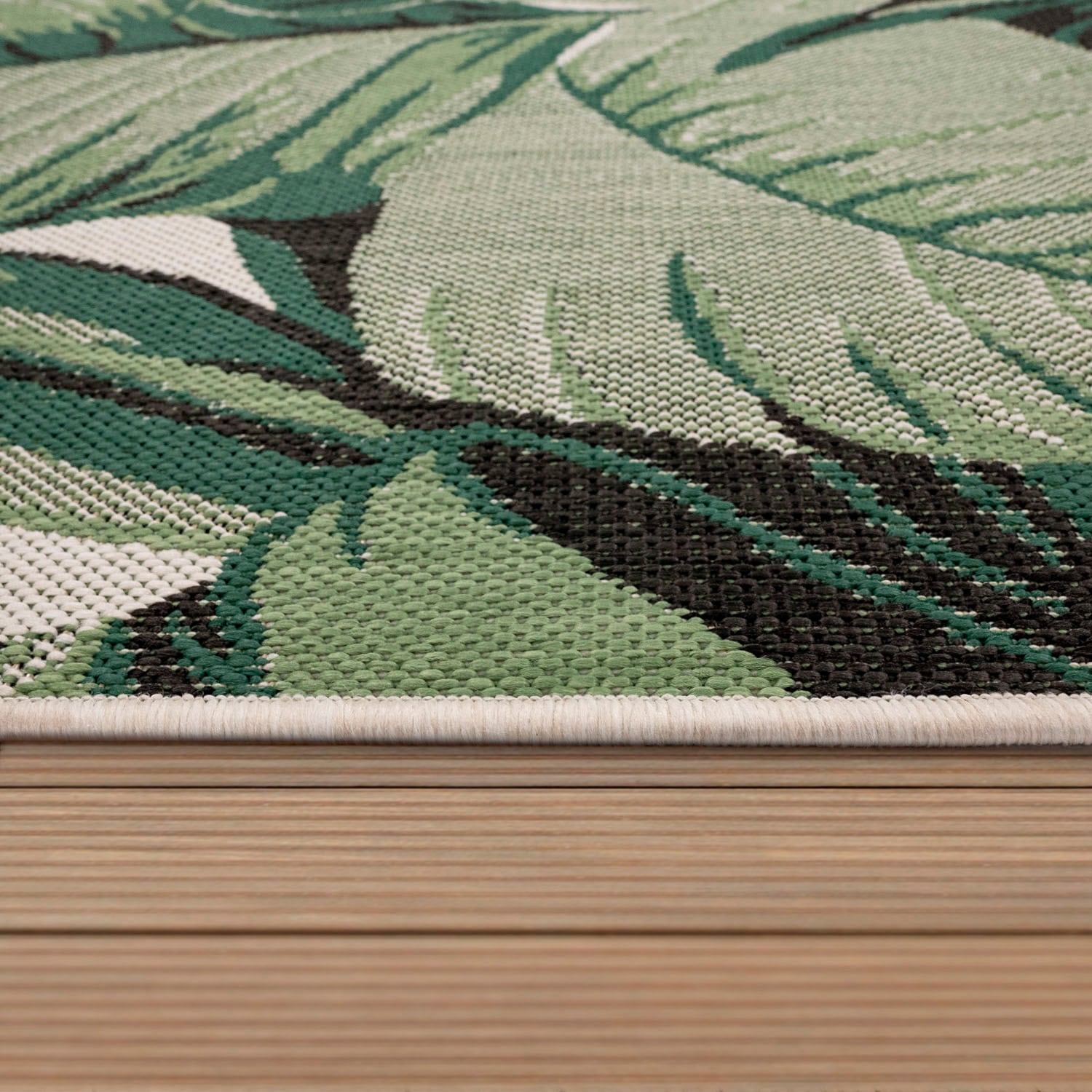 Paco Home Teppich »Ostende 551«, OTTO Motiv kaufen Outdoor In- Flachgewebe, Online geeignet im Shop und Palmenblätter, rechteckig