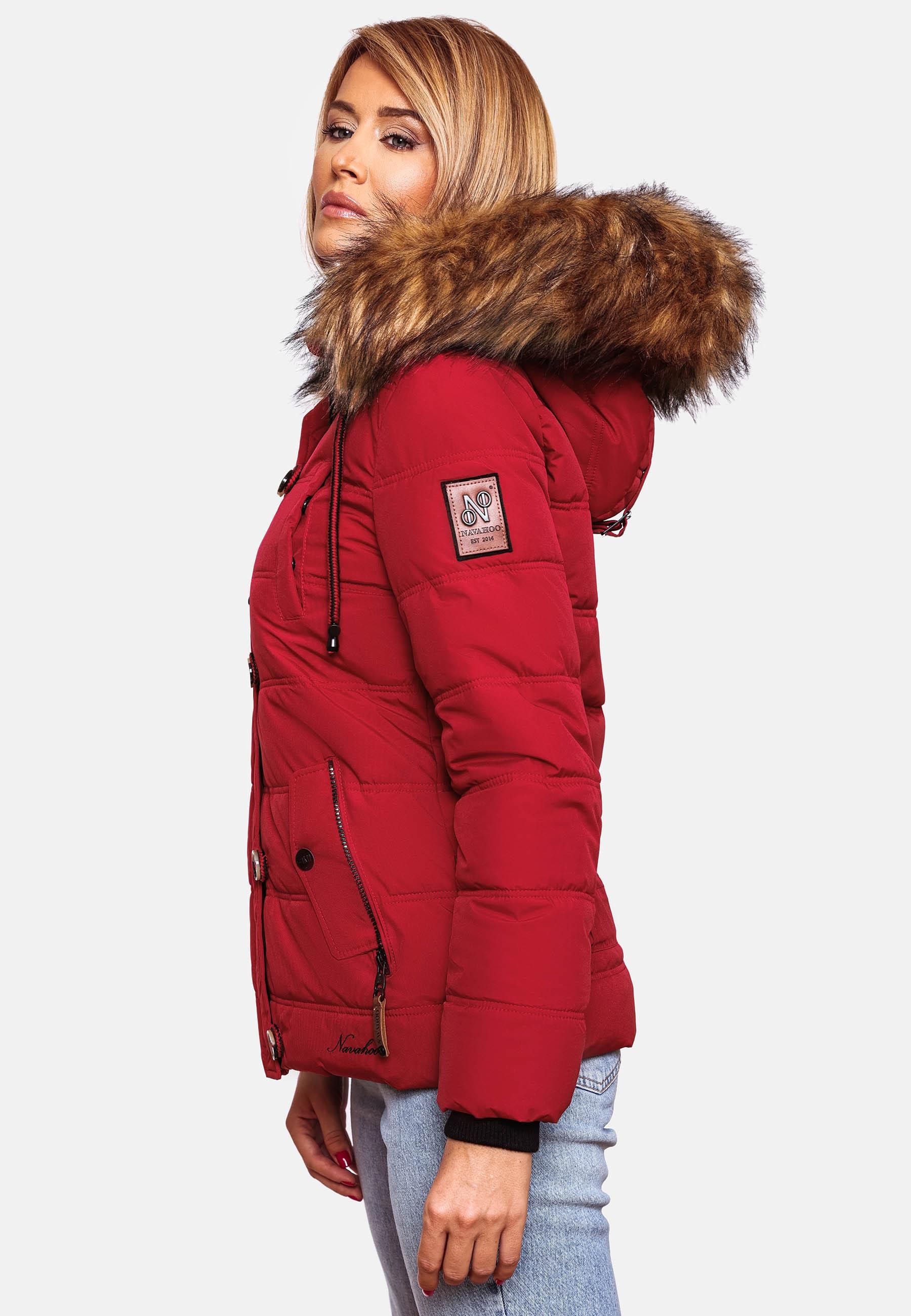 Navahoo Winterjacke »Winterjacke Zoja«, mit Kapuze, stylische Steppjacke mit Kunstpelz Kapuze