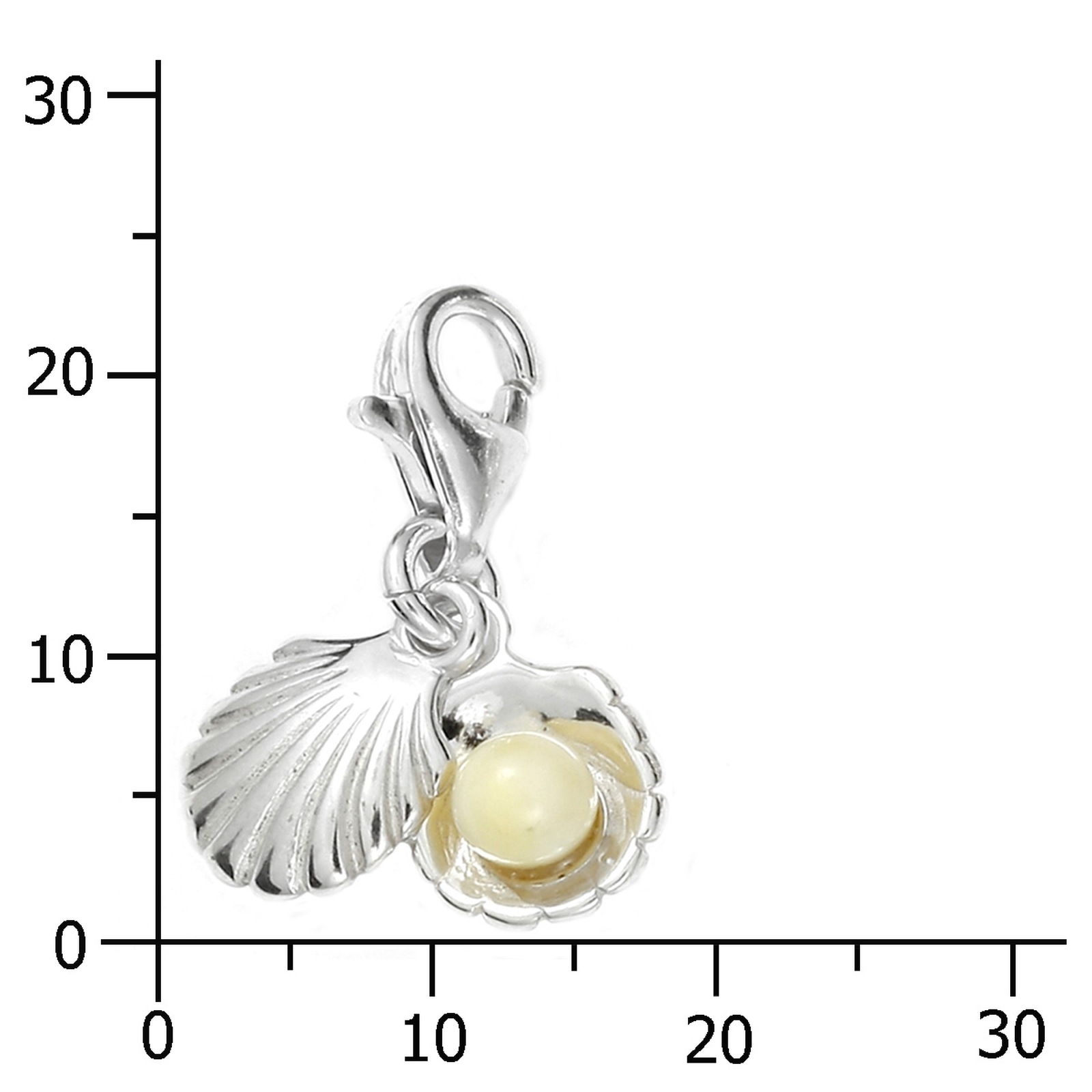 OSTSEE-SCHMUCK Kettenanhänger »- Muschel - Silber 925/000 - Bernstein«