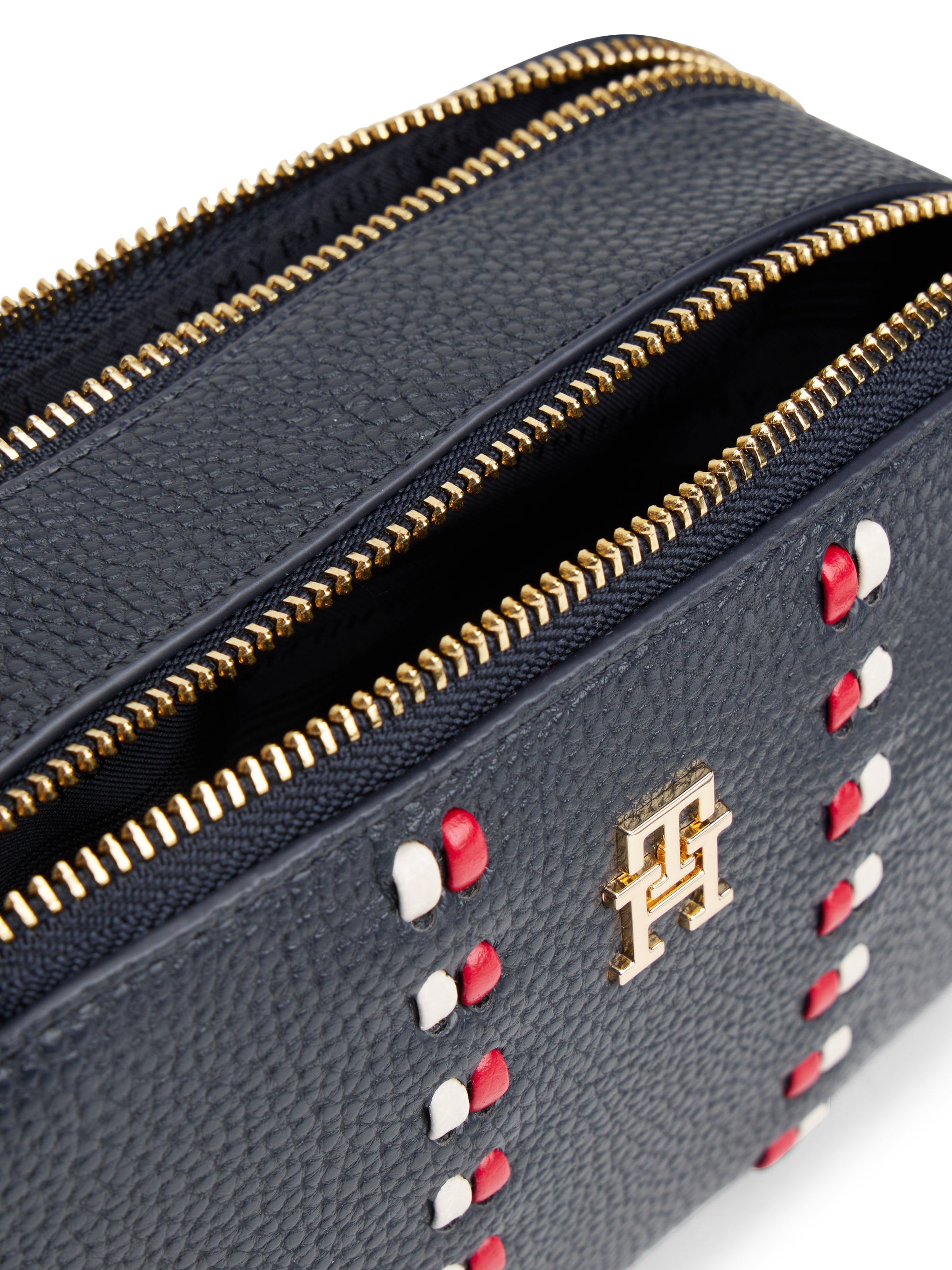 Tommy Hilfiger Umhängetasche »TH TIMELESS CAMERA BAG« , Damen Schultertasche, Minibag mit farbigen Durchzügen
