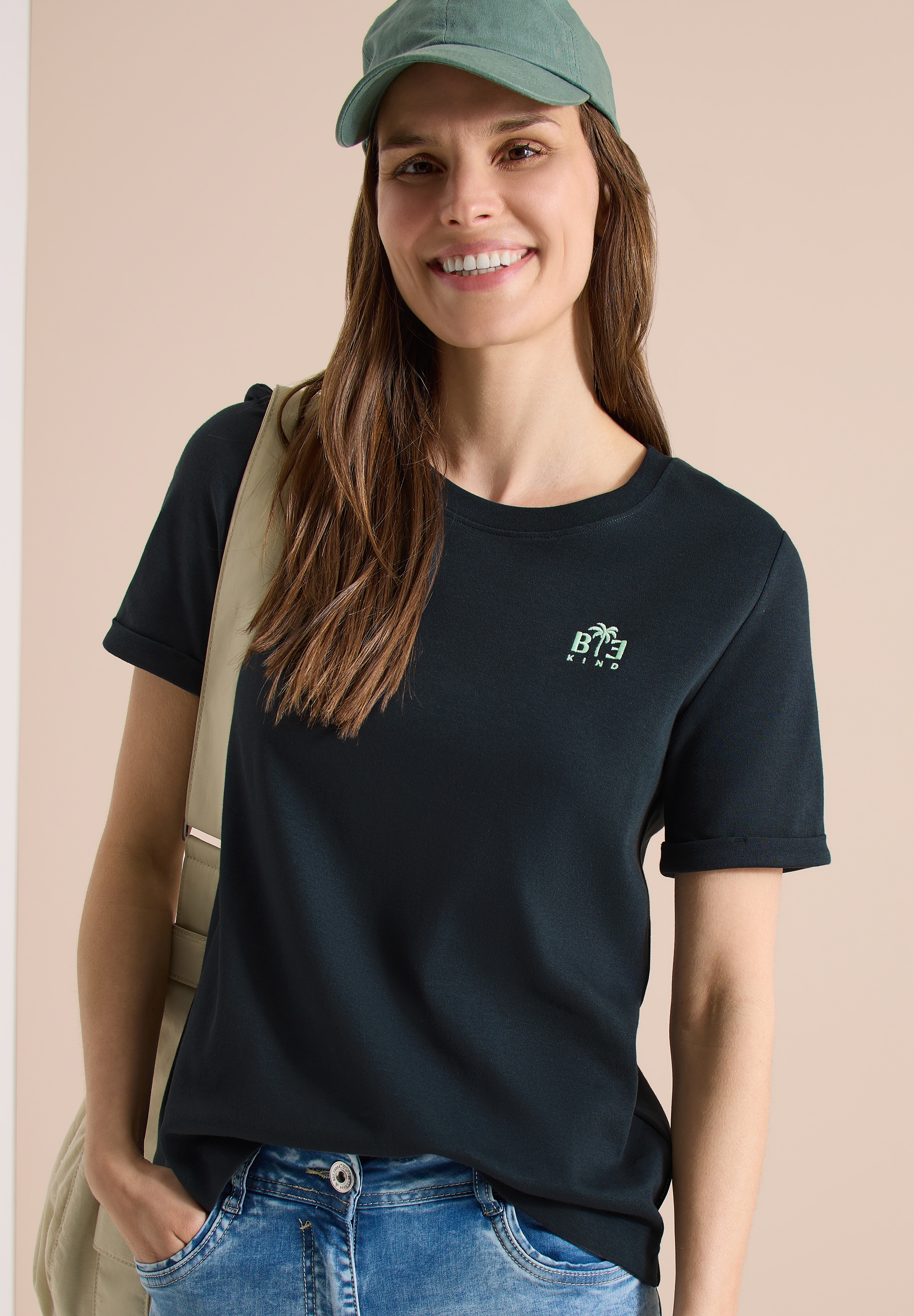 Cecil Kurzarmshirt Sommershirt mit Stickerei