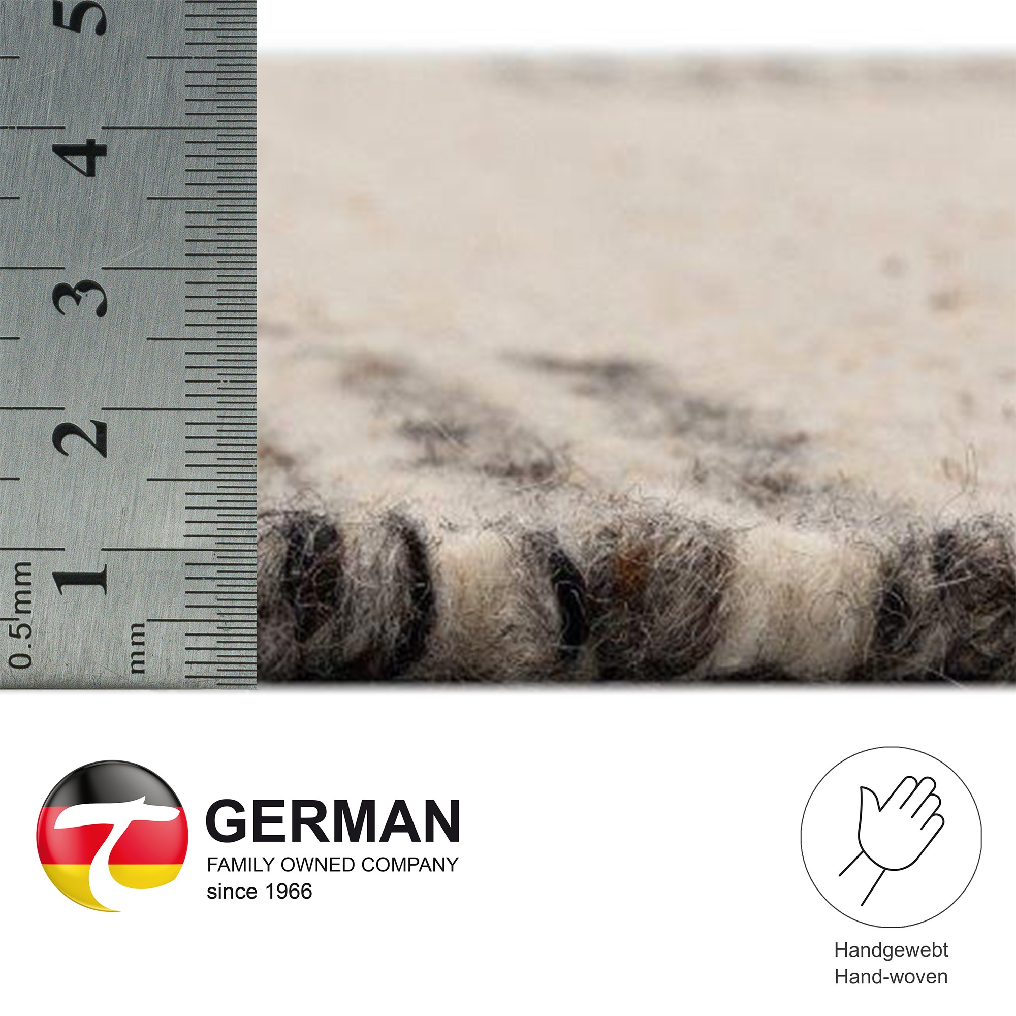 THEKO Wollteppich »Ehrwald TK-157« rechteckig 12 mm Höhe Wendeteppich, besonders flach, handgewebt, reine Wolle, mit Bordüre