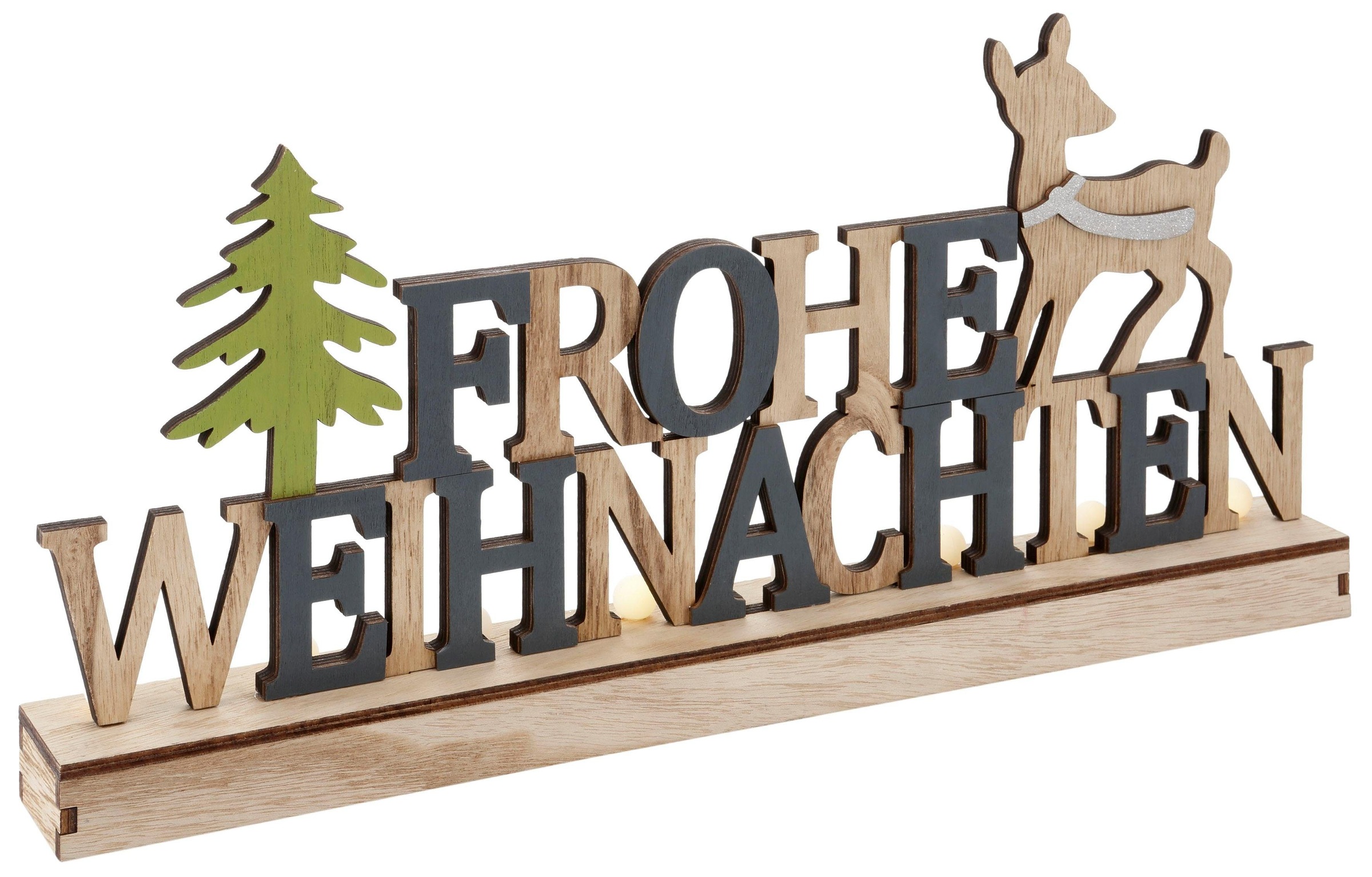 RIFFELMACHER & WEINBERGER LED Weihnachten«, OTTO »Frohe LED-Schriftzug aus Dekoobjekt Holz, Batteriebetrieb,Timerfunktion online kaufen bei Weihnachtsdeko