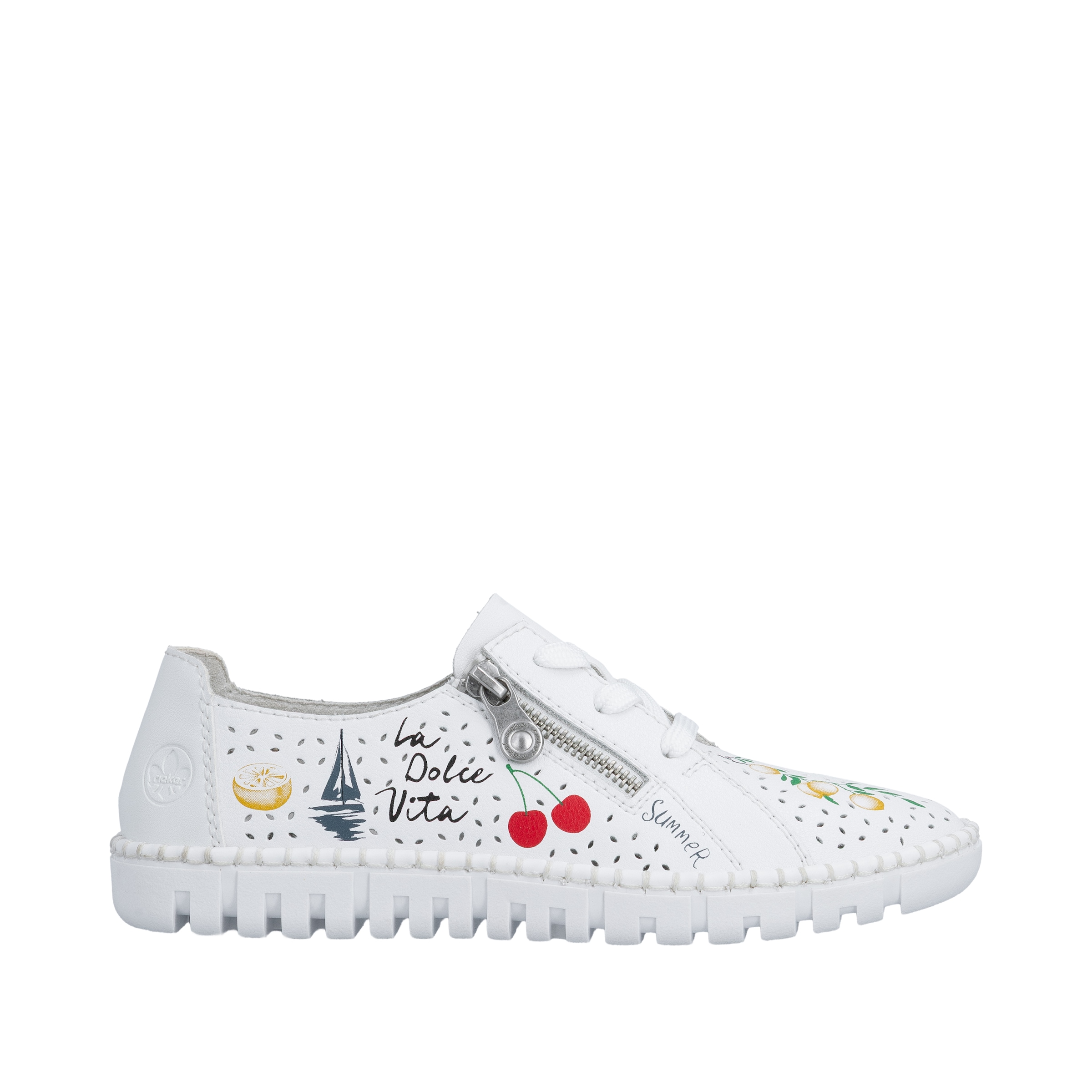 Rieker Schnürschuh  Sneaker, Halbschuh, Schnürer mit sommerlichem Motiv-Druck