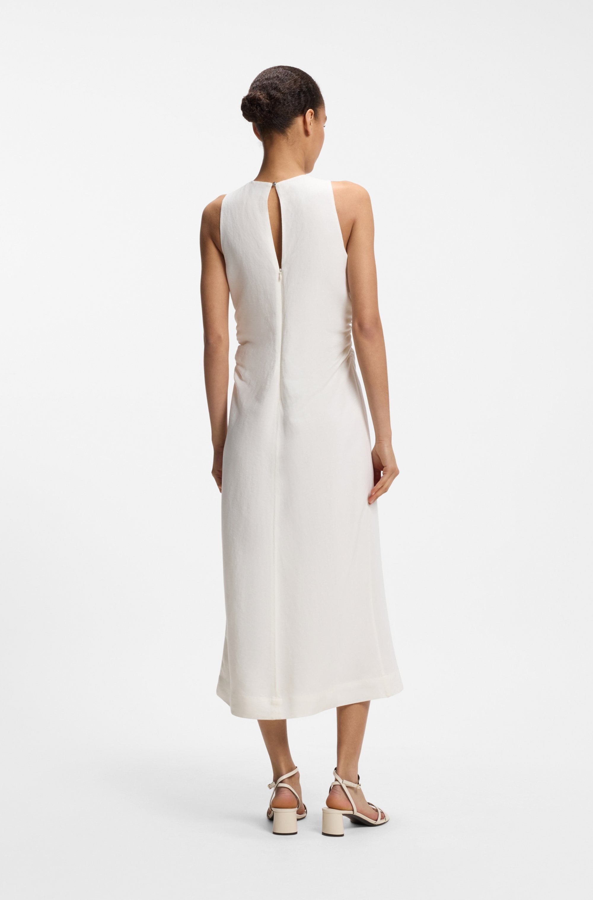 BOSS ORANGE Sommerkleid »Delinna Premium Damenmode« aus softem Leinen-Mix