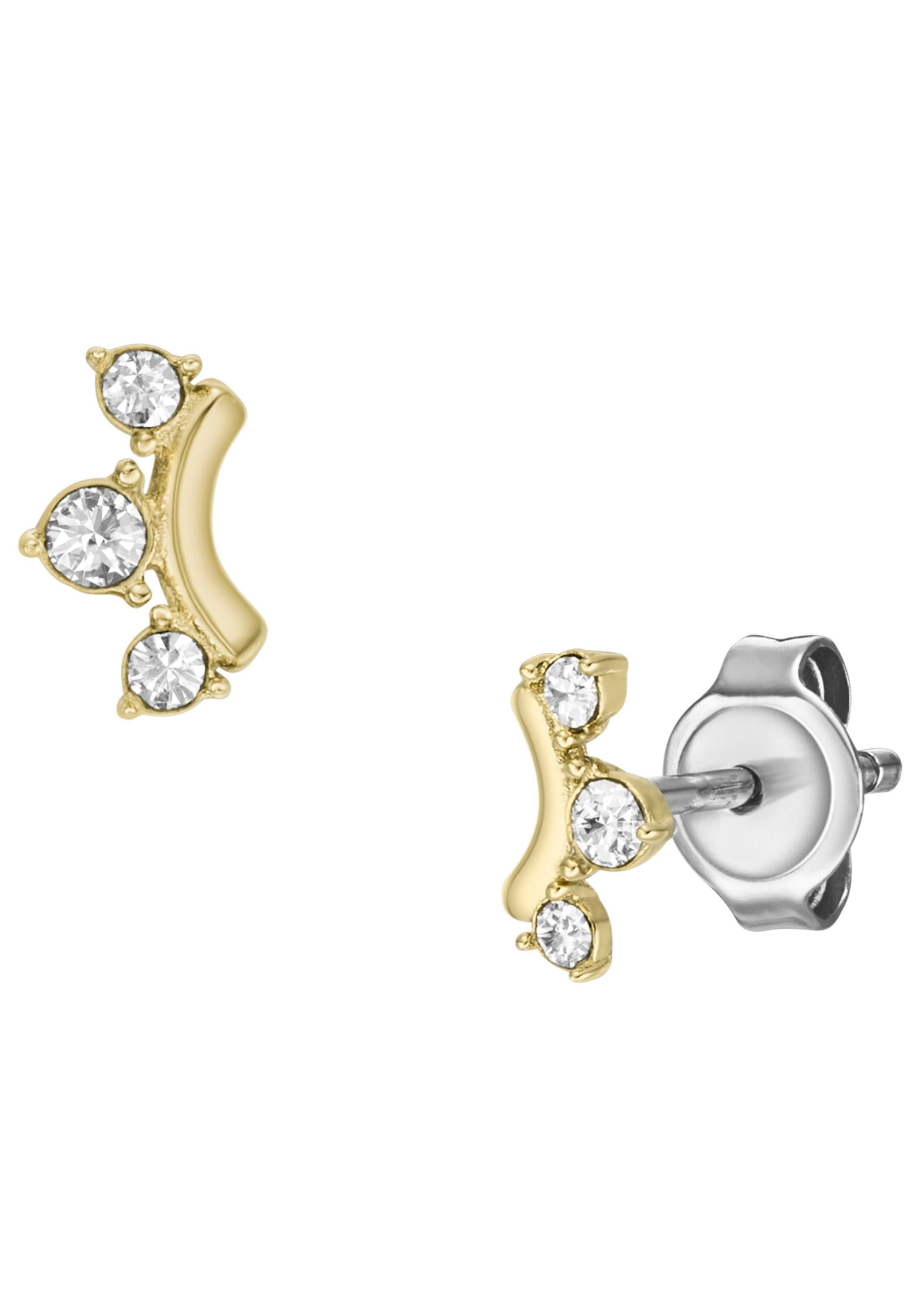 Fossil Paar Ohrstecker »JEWELRY ALL STACKED UP, JF04596710«, mit Zirkonia (synth.)