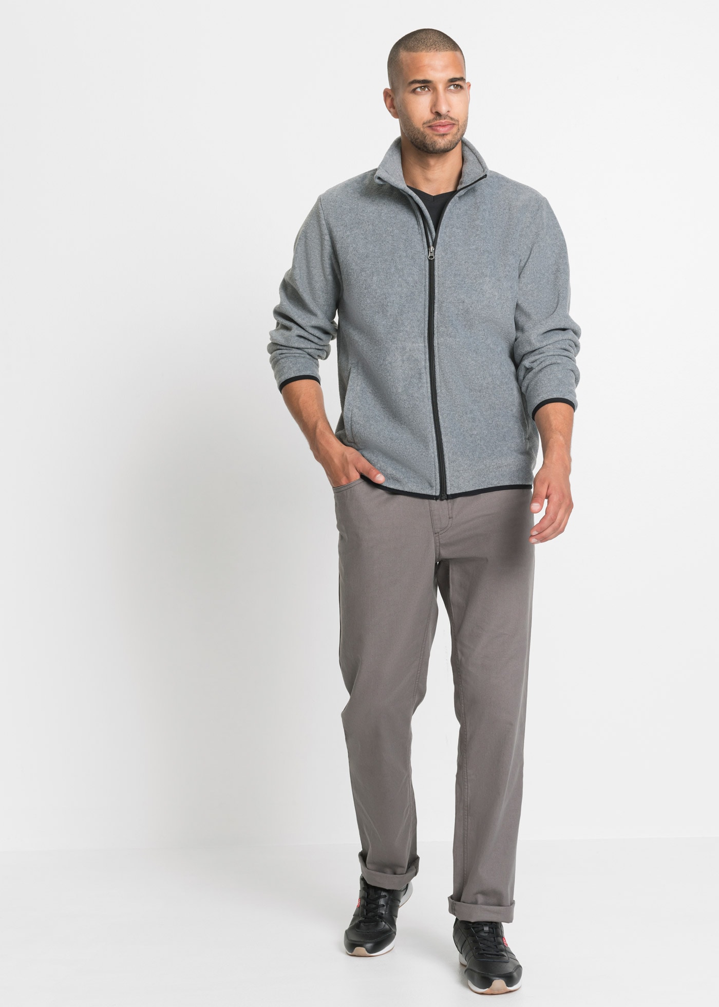 bonprix Fleecejacke Packung, 2, 2 Stk. tlg. ohne Kapuze Fleecejacke (2er Pack)