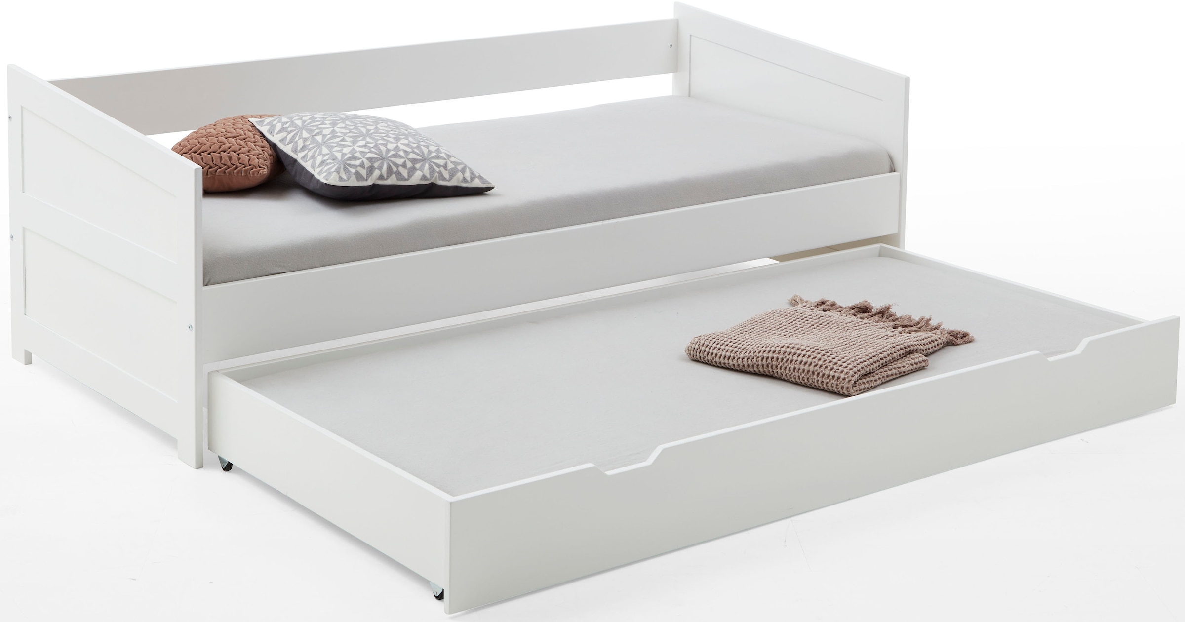 Relita Funktionsbett »Funktionsbett Nina«, Funktionsbett mit Bettschublade, Buche massiv lackiert