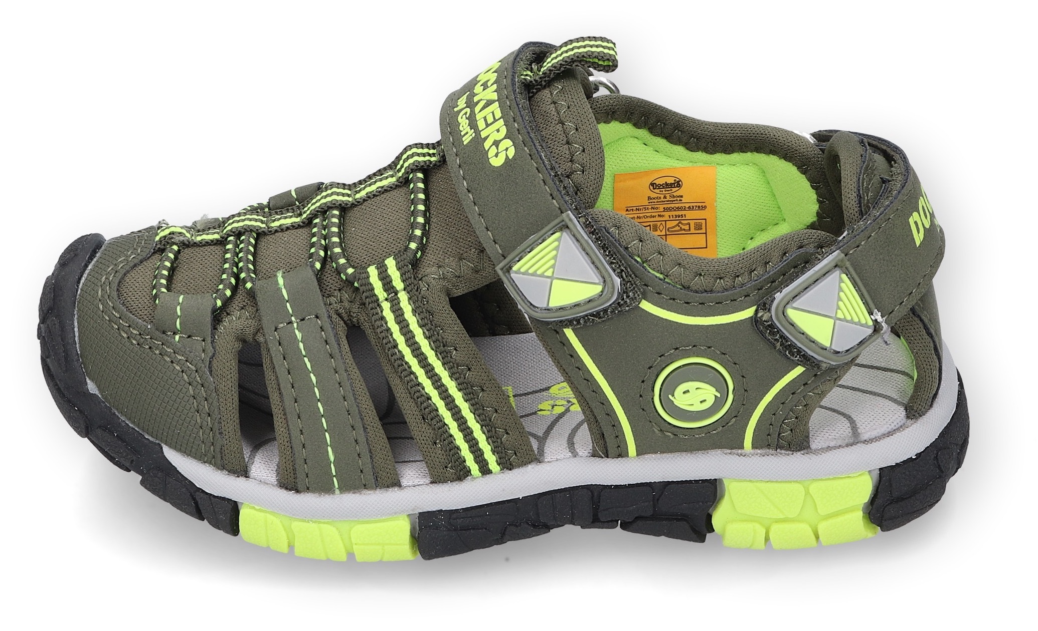 Dockers By Gerli Riemchensandale mit kontrastfarbenen Details in grün, Größe 35