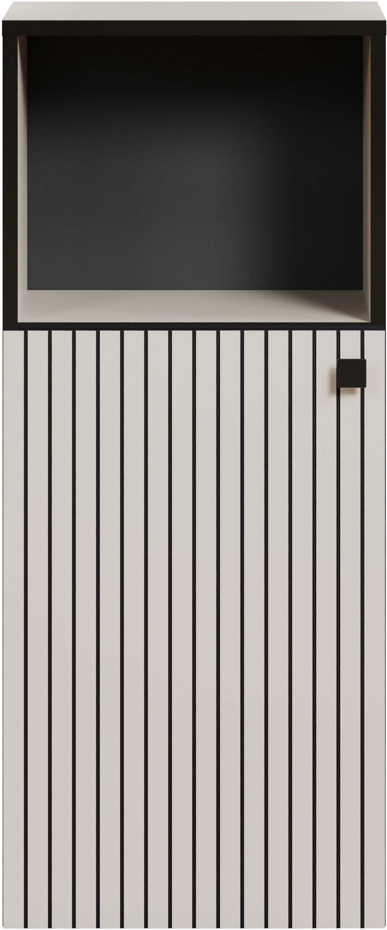 welltime Unterschrank »Amrum«, Badschrank mit offenem Fach und Rillenoptik - Maße (B/T/H) 40/31/95 cm