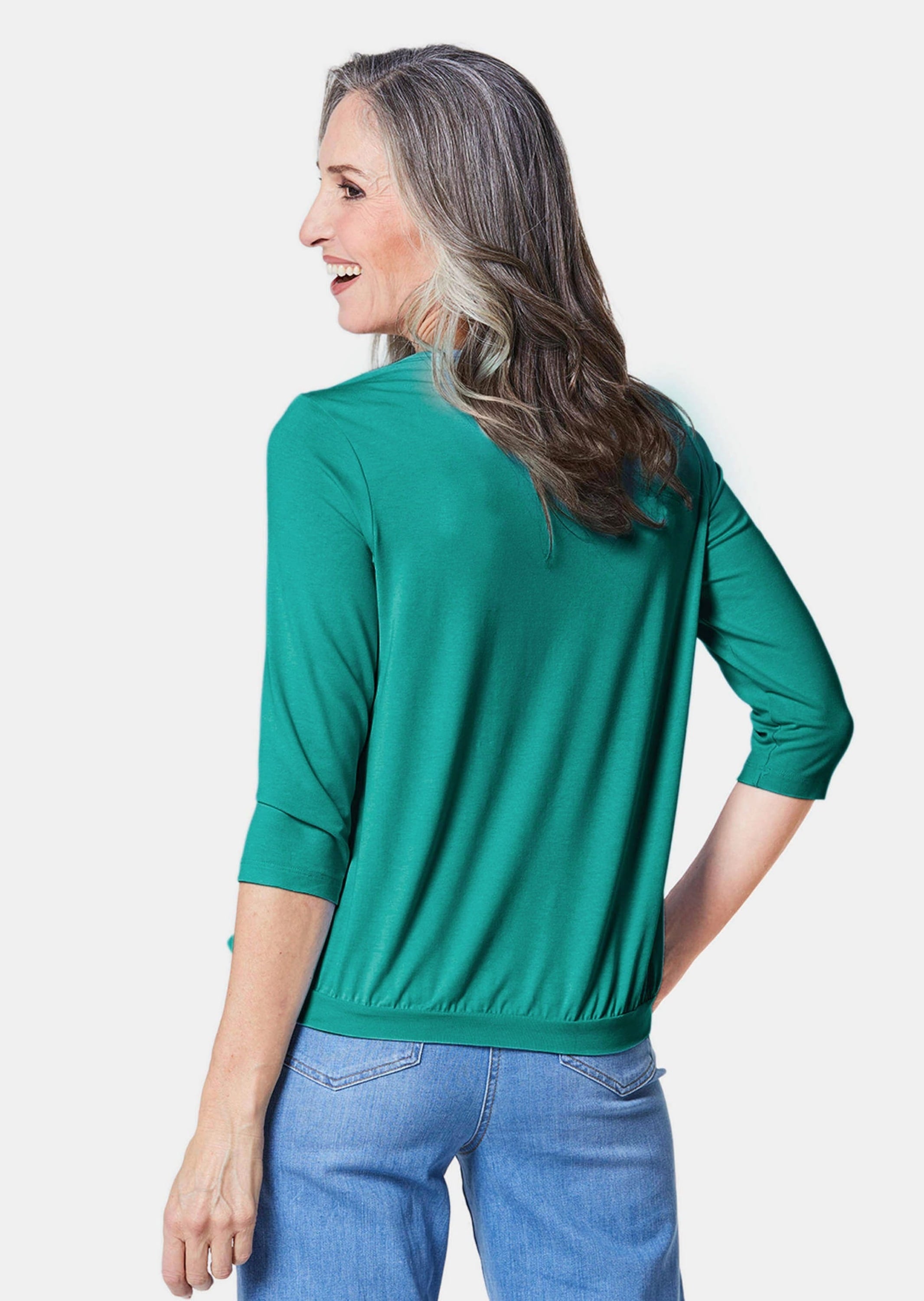 GOLDNER Kurzarmbluse »Blusenshirt Gepflegtes Shirt in eleganter Blusen-Optik«