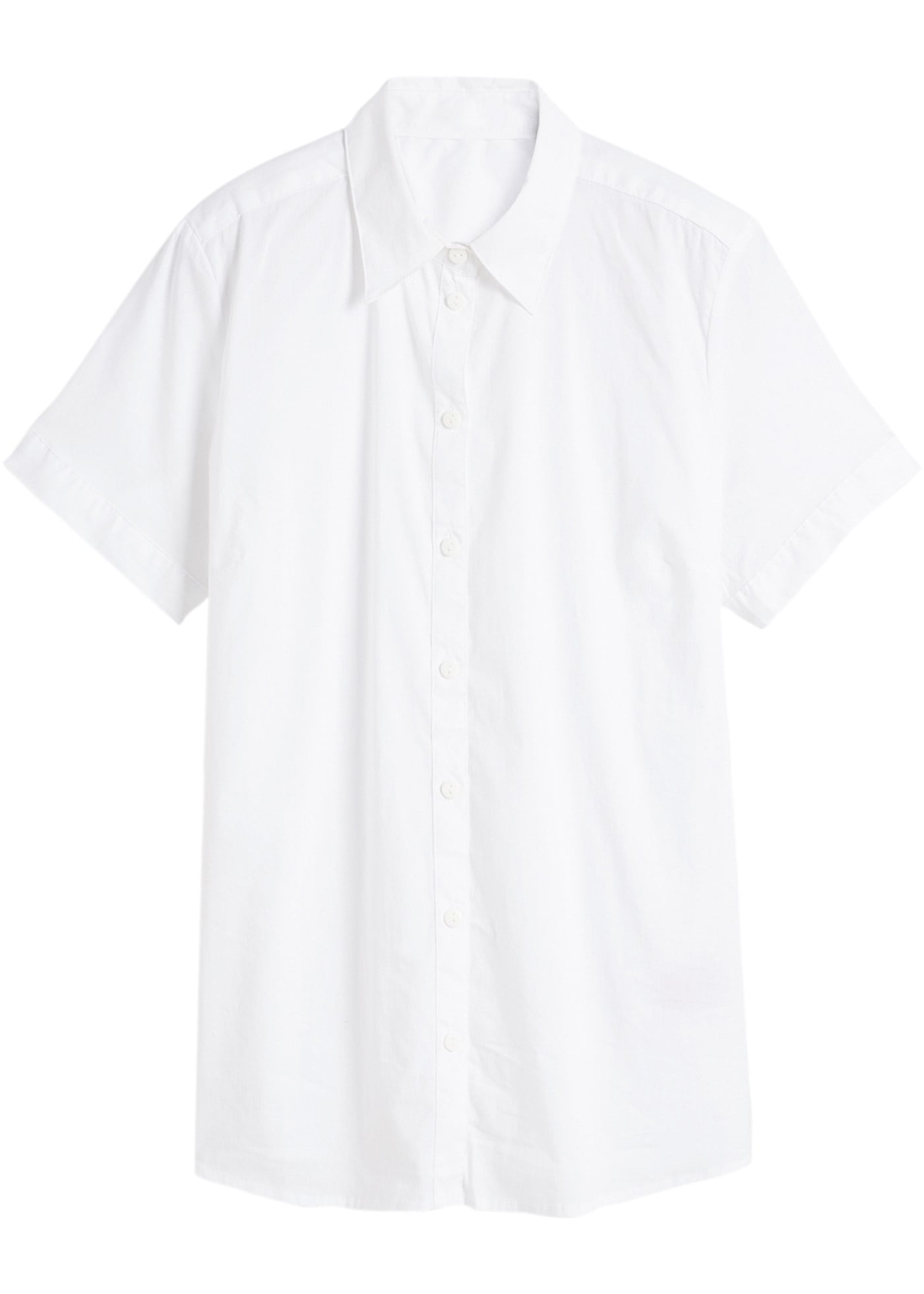 bonprix Kurzarmbluse »Stretch-Kurzarmbluse aus Baumwollmix« schmale Passform, mit Hemdblusenkragen, unifarben, Kurzarm