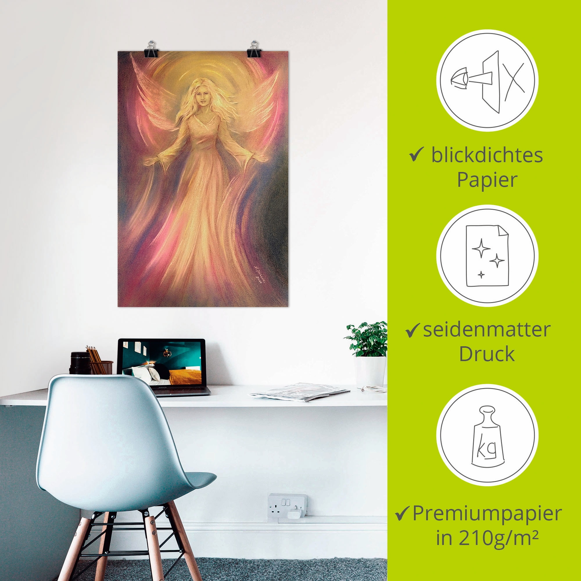Artland Wandbild »Engel Licht Liebe - Spirituelle Malerei«, Religion, (1 St.), als Alubild, Outdoorbild, Leinwandbild, Poster, Wandaufkleber