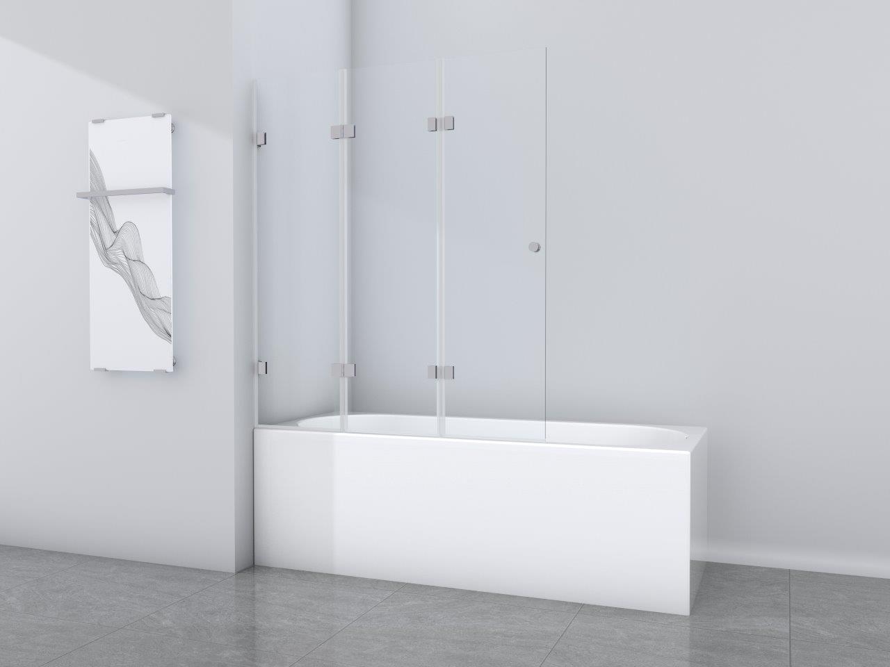 Marwell Badewannenfaltwand »Silver Vibe« 3-flügelig