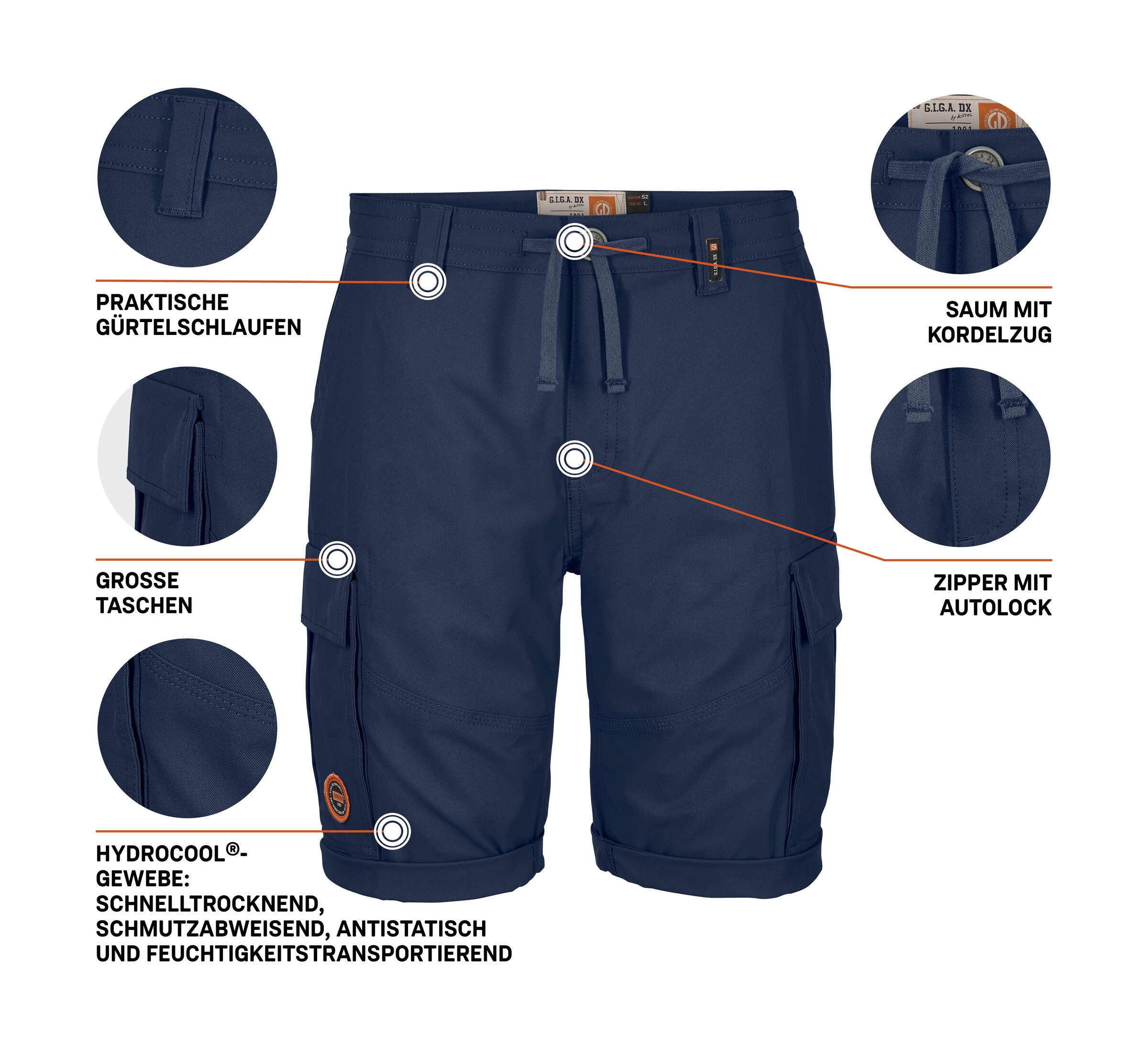 G.I.G.A. DX by killtec Bermudas »GS 11 MN BRMDS«  Bermudas mit HYDROCOOL, schnelltrocknend, krempelbar, Comfort-Stretch