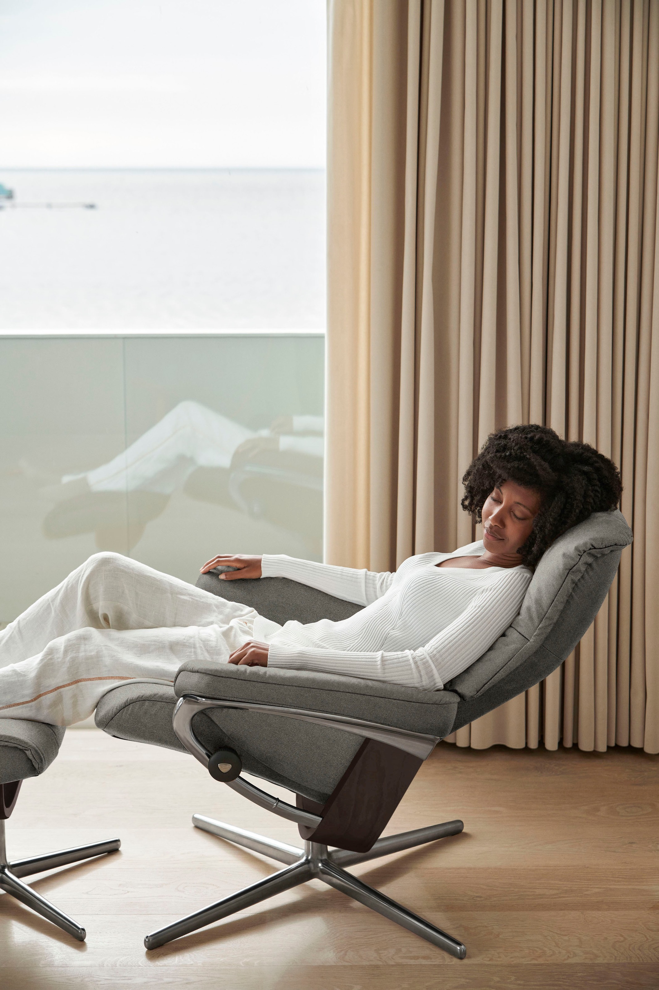 Stressless® Fußhocker »Mayfair«, mit Cross Base, Größe S, M & L, Holzakzent Wenge