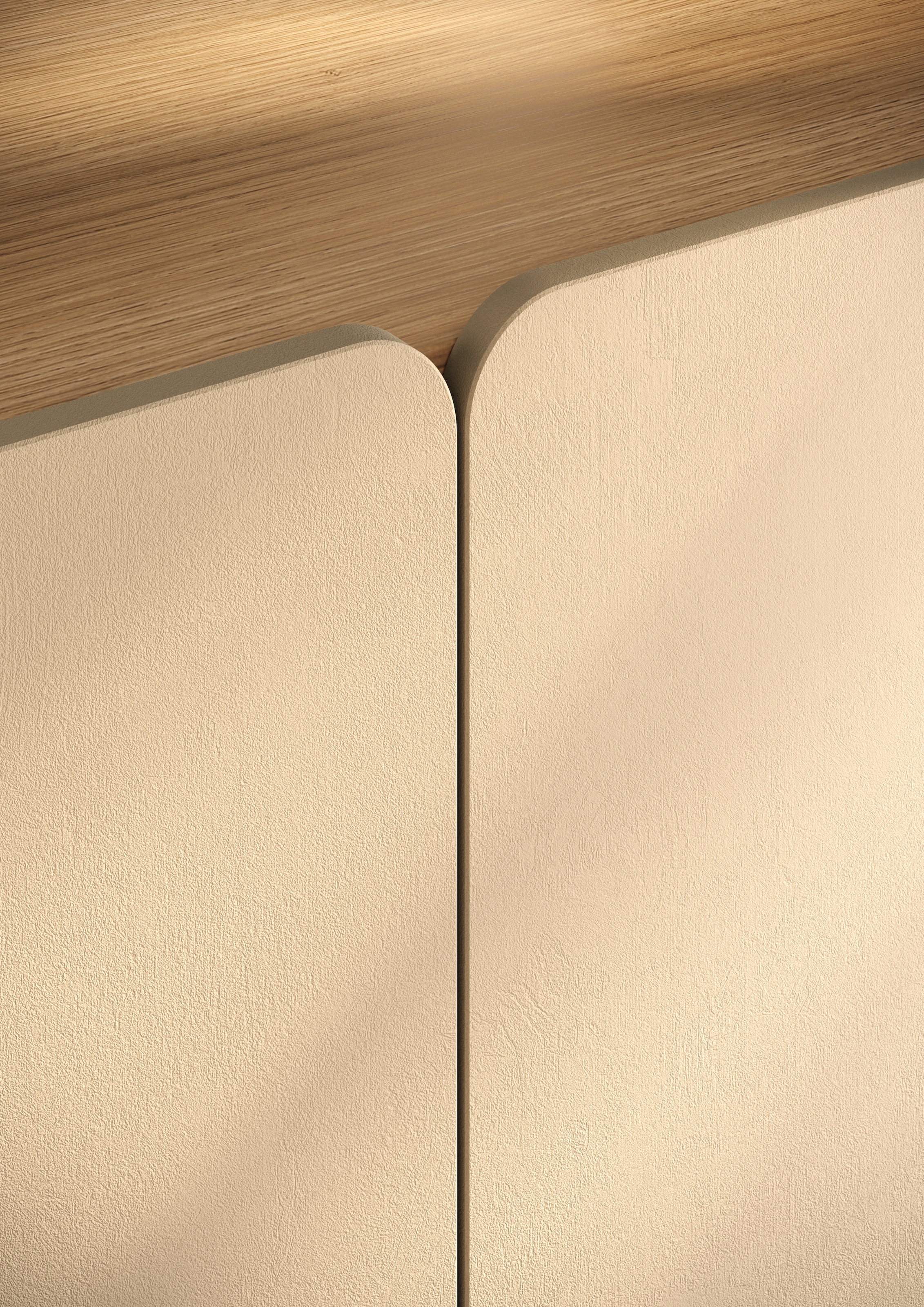 OTTO home Lowboard »Dobbiaco, 202 cm breit, 4 Türen, Mediaboard, TV-Schrank« Innenliegendes Top, gerade Metallfüße, Tür mit Rundung