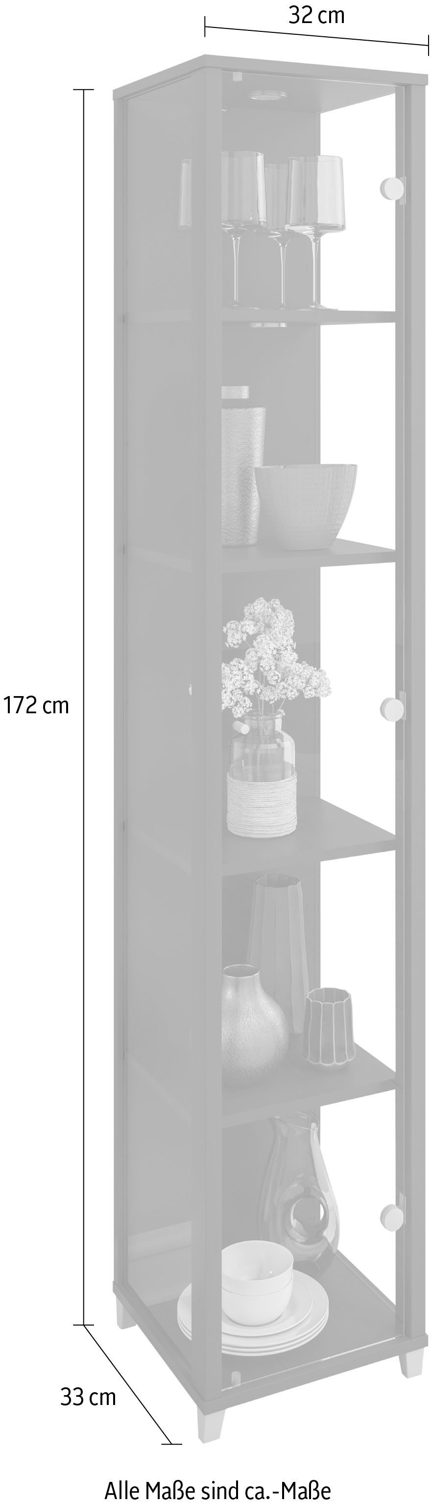 fif möbel Vitrine »OPTIMA«, Standvitrine, Vitrinenschrank, Glasvitrine, Sammlervitrine