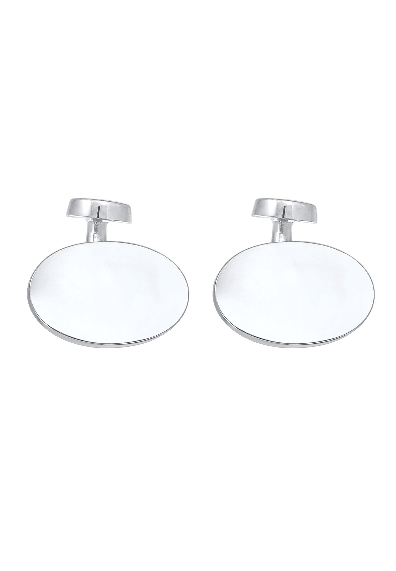 Kuzzoi Manschettenknöpfe »Manschettenknopf Oval Plättchen Poliert Elegant 925 Silber«